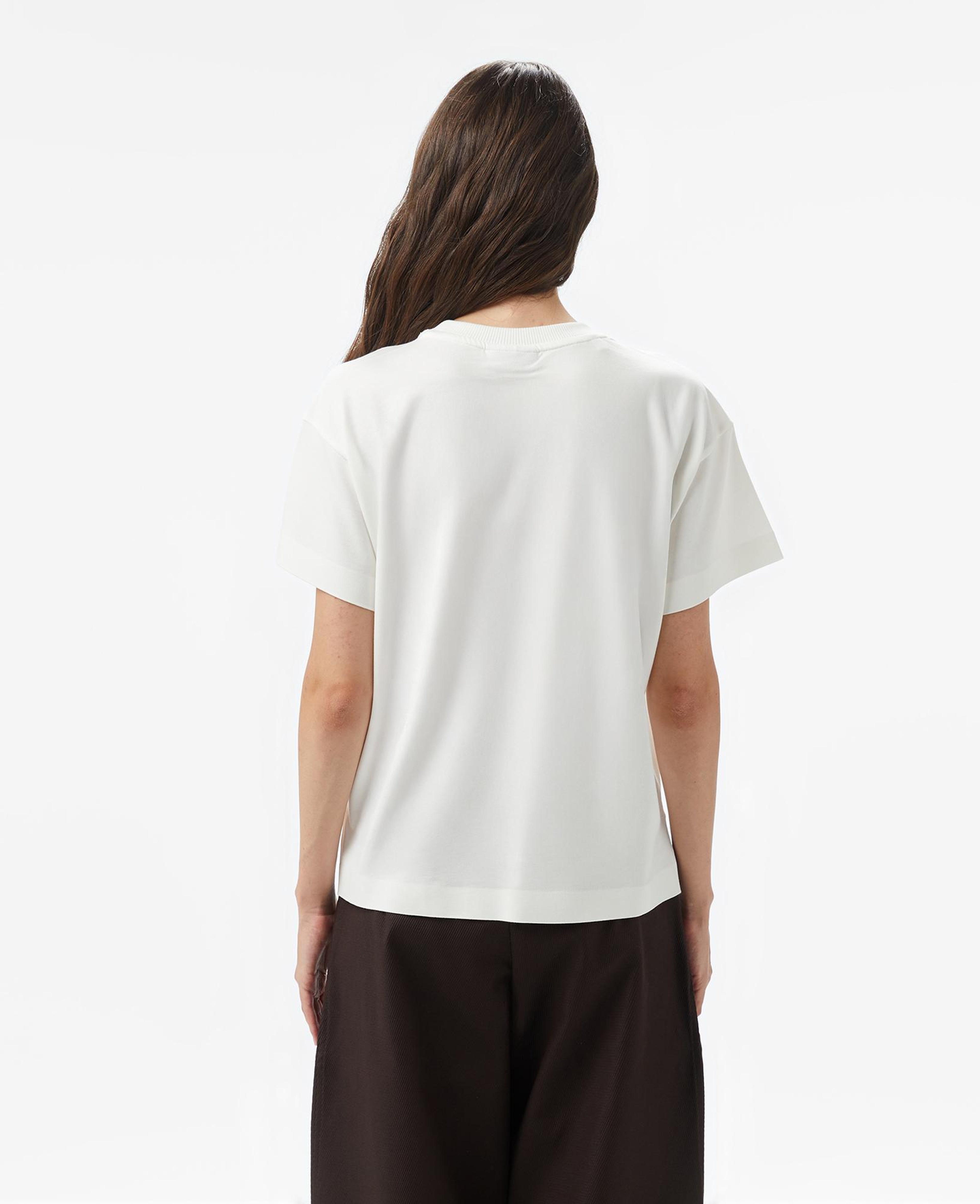 Kadın Loose Fit Bisiklet Yaka Beyaz T-Shirt