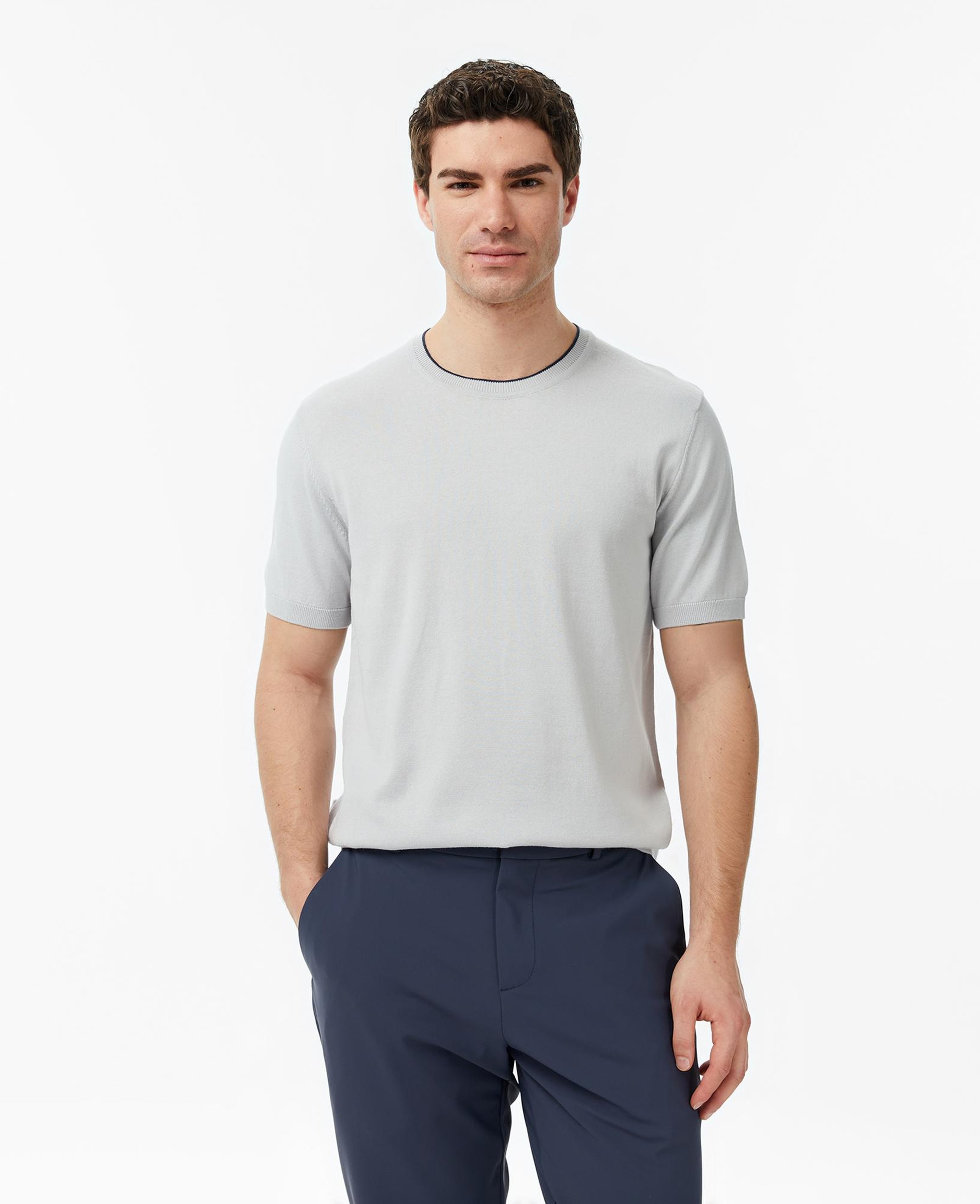 Nautica Erkek Gri Regular Fit Kısa Kollu Triko