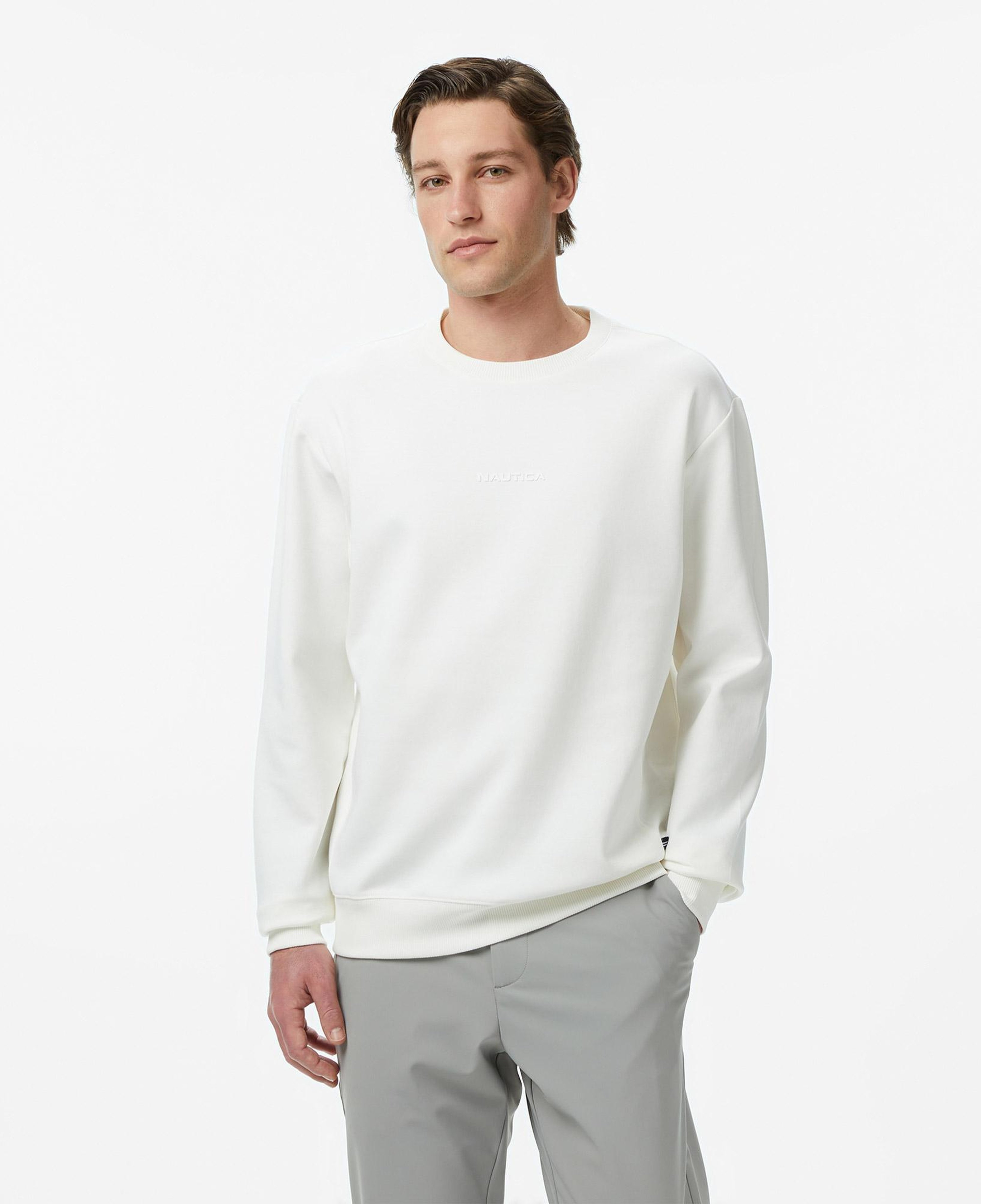 Nautica Erkek Krem Regular Fit Sweatshirt
