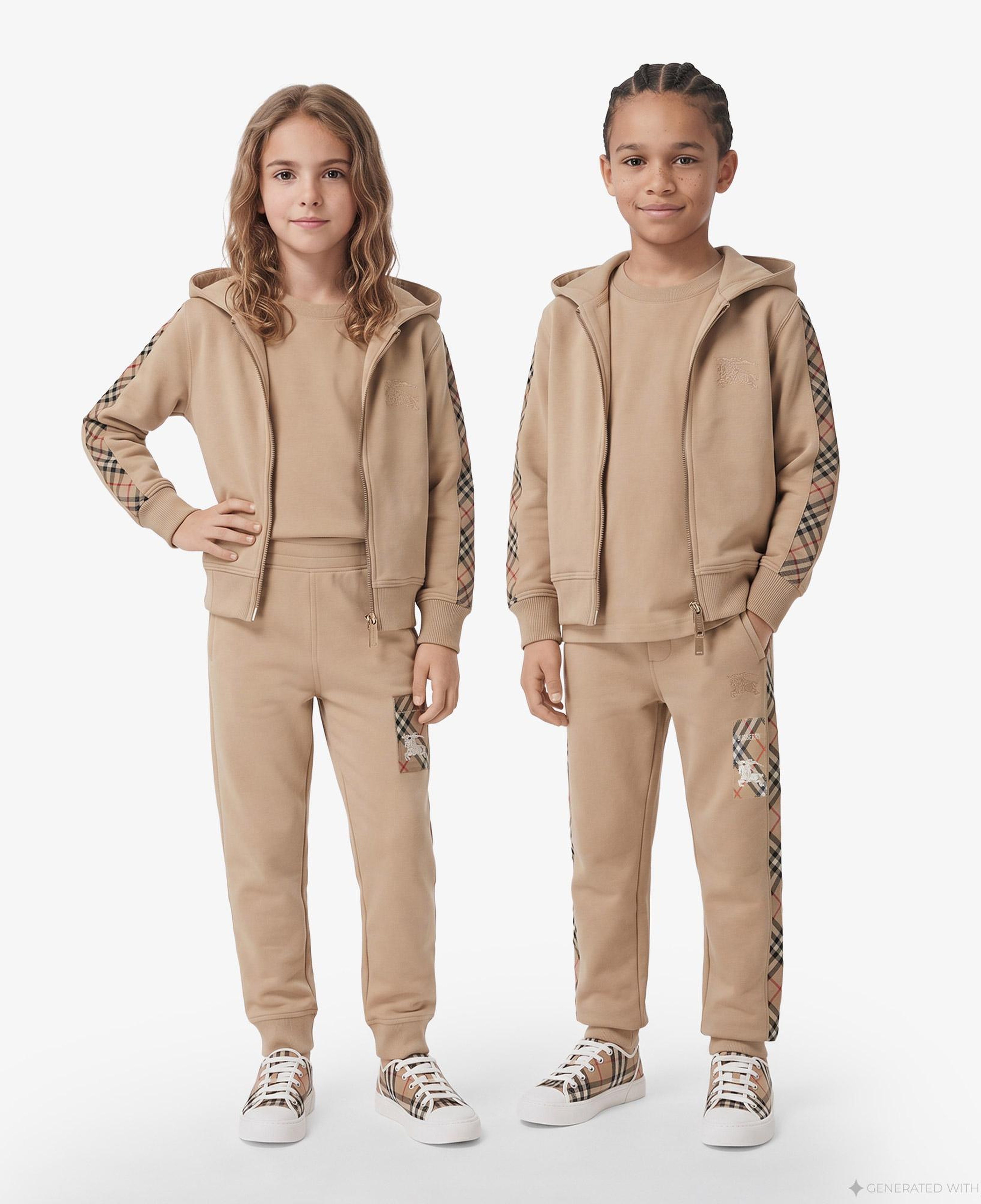 Burberry Jackson Label Cotton Jogging Çocuk Krem Eşofman Altı