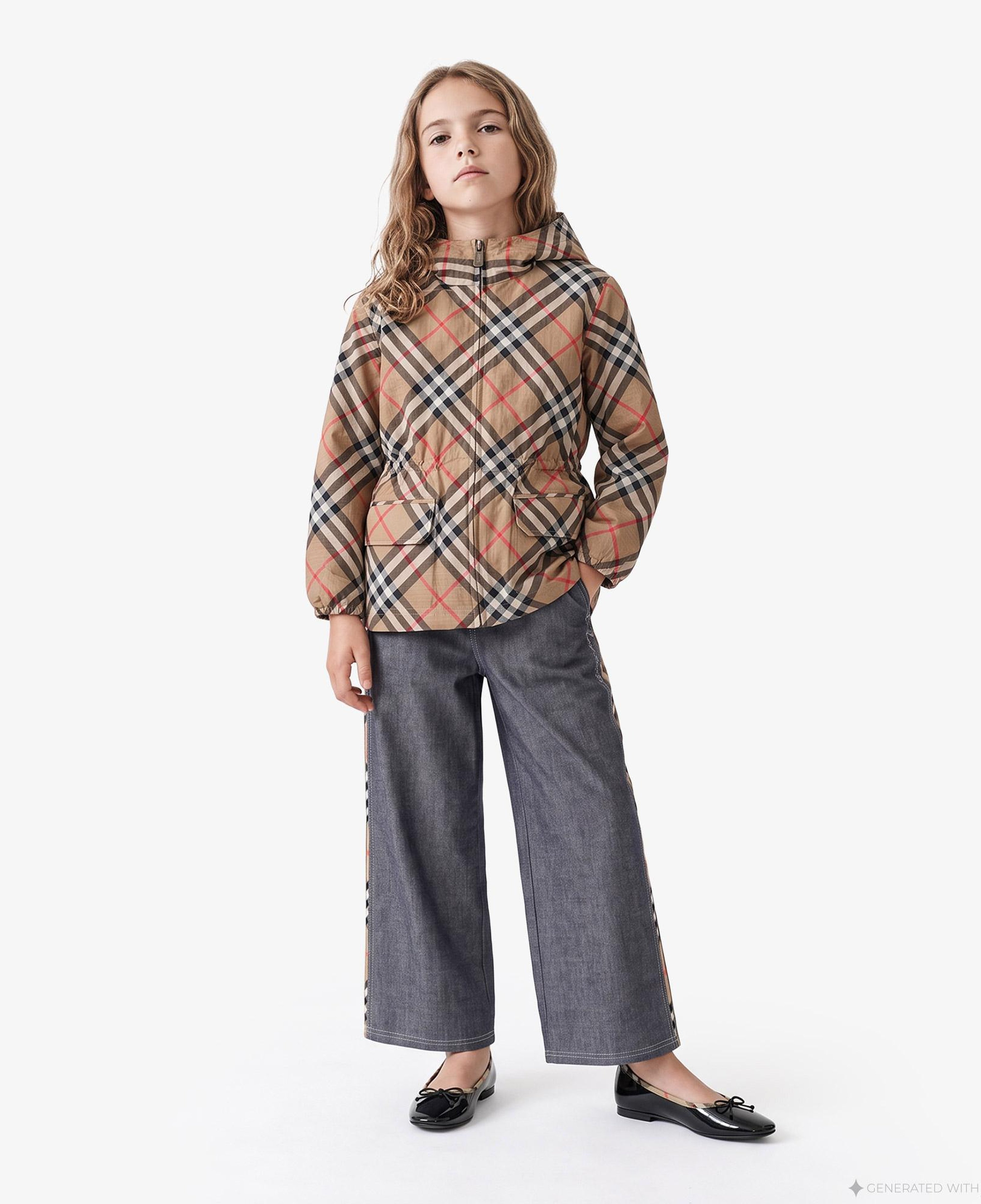 Burberry Bridget Nylon Çocuk Bej Mont