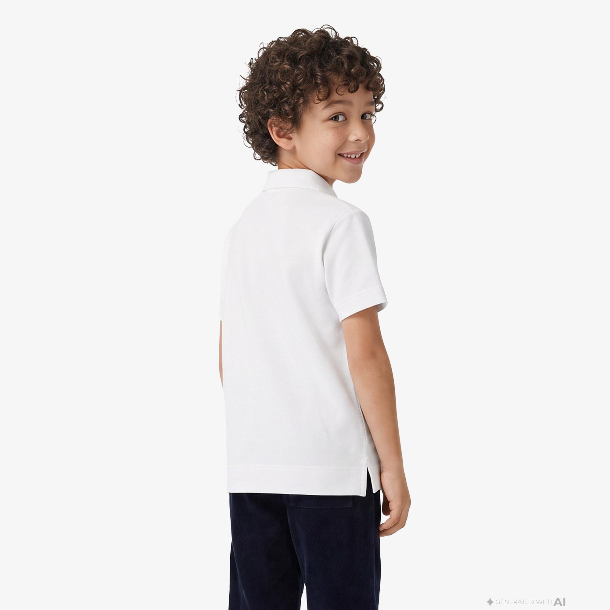 Burberry Johane Cotton Çocuk Beyaz Polo