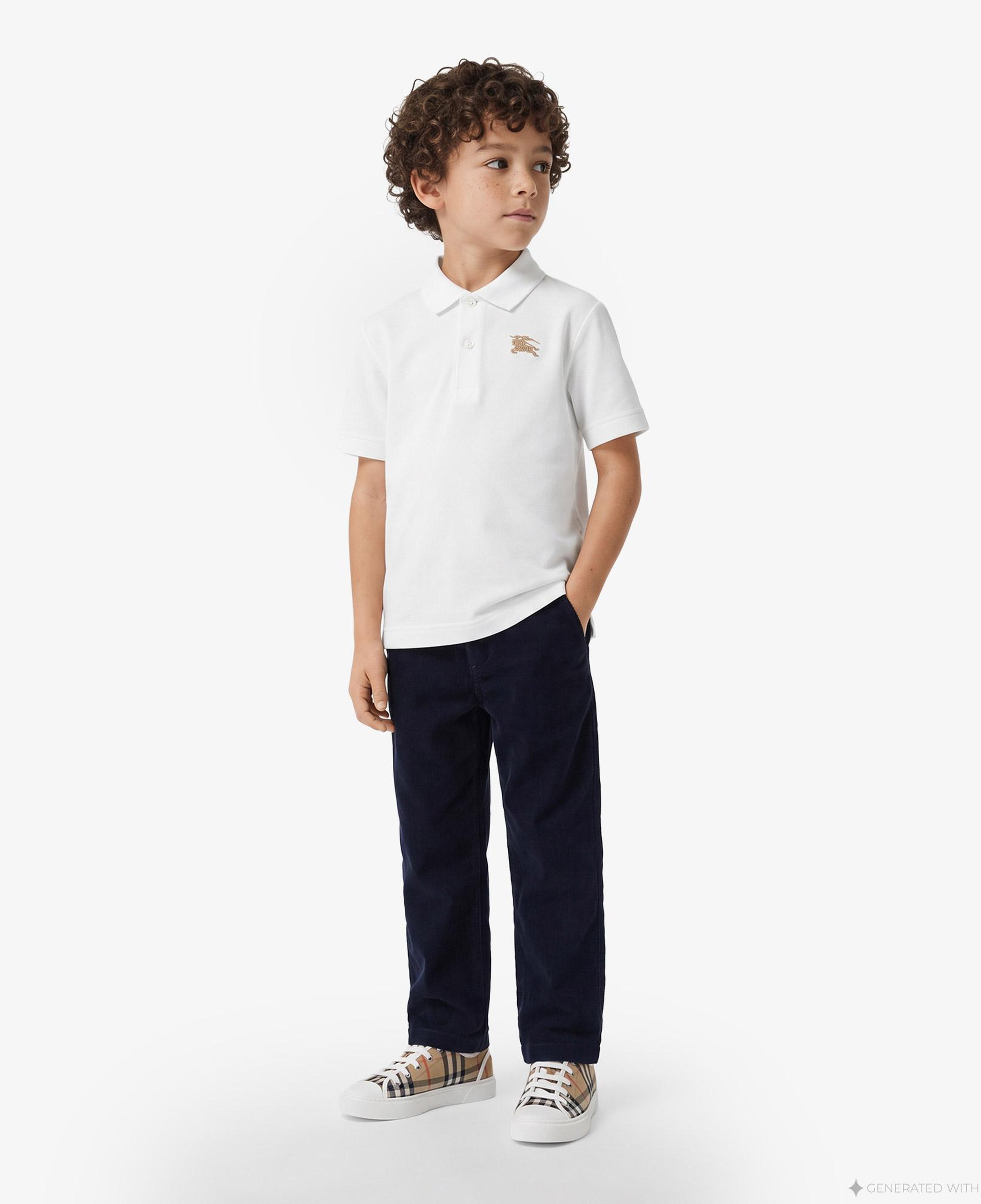 Burberry Johane Cotton Çocuk Beyaz Polo