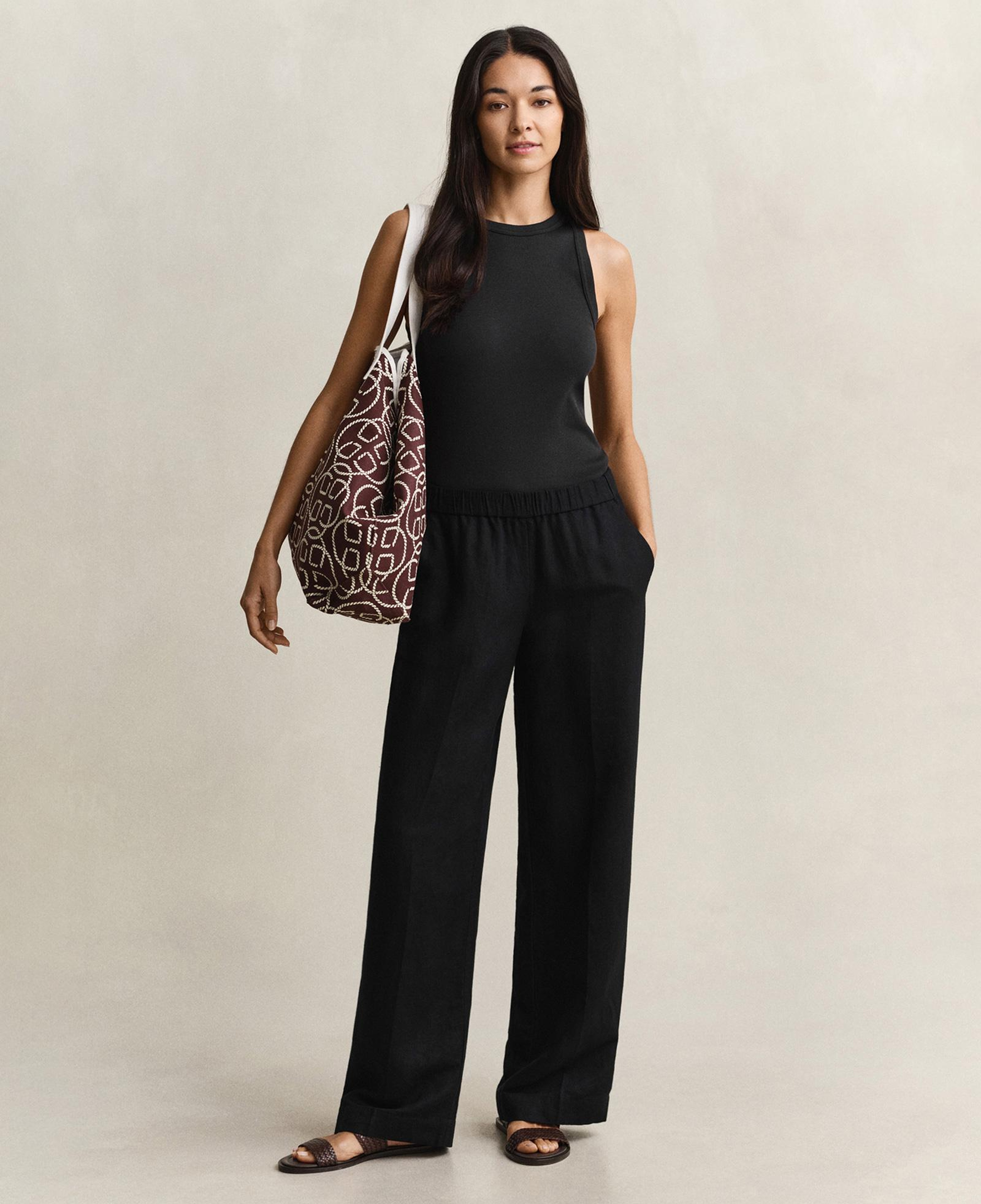 GANT Kadın Siyah Relaxed Fit Pantolon