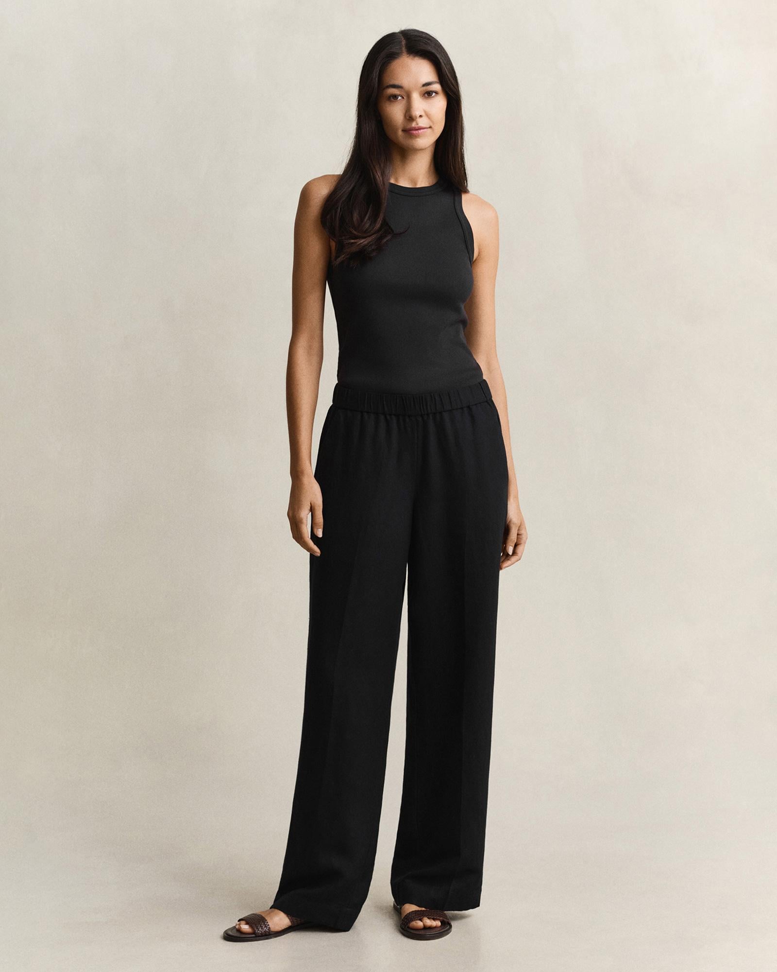 GANT Kadın Siyah Relaxed Fit Pantolon