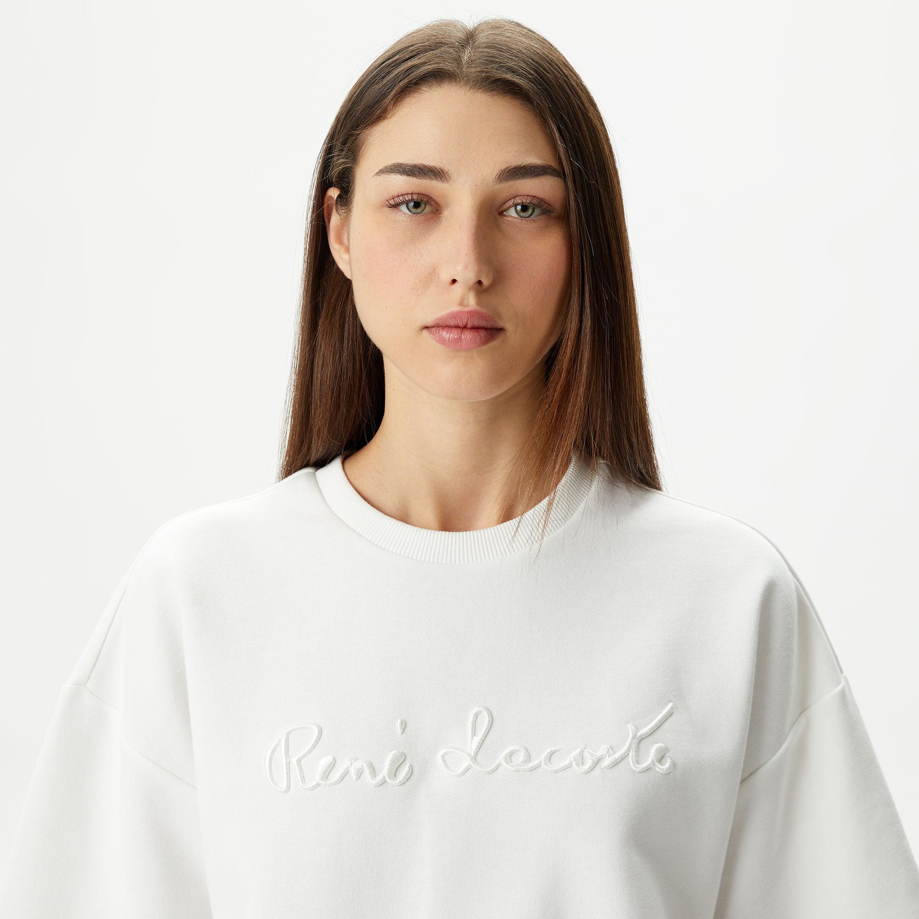 Lacoste Loose Fit Kadın Beyaz T-Shirt