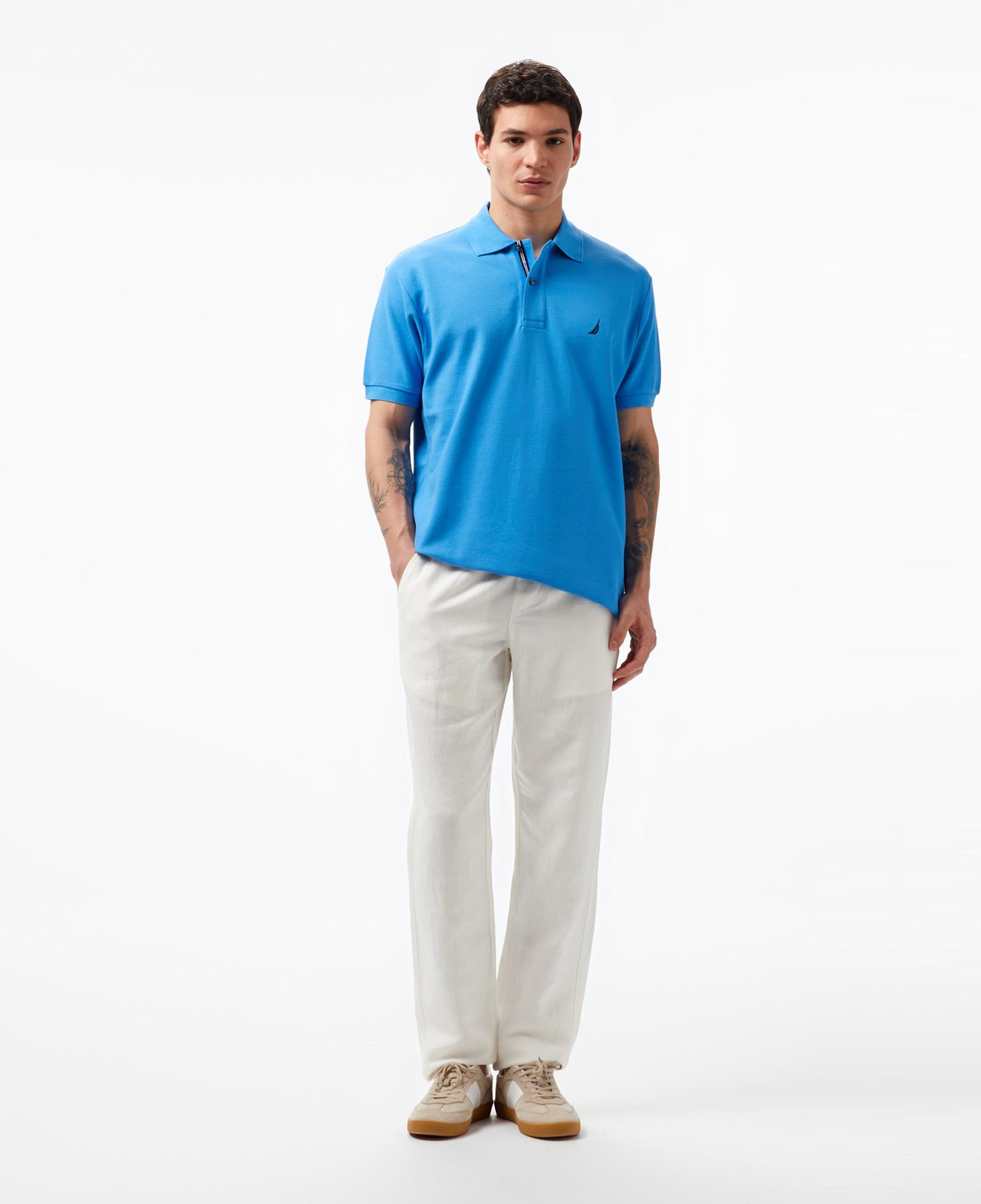 Nautica Erkek Mavi Classic Fit Kısa Kollu Polo Yaka T-Shirt
