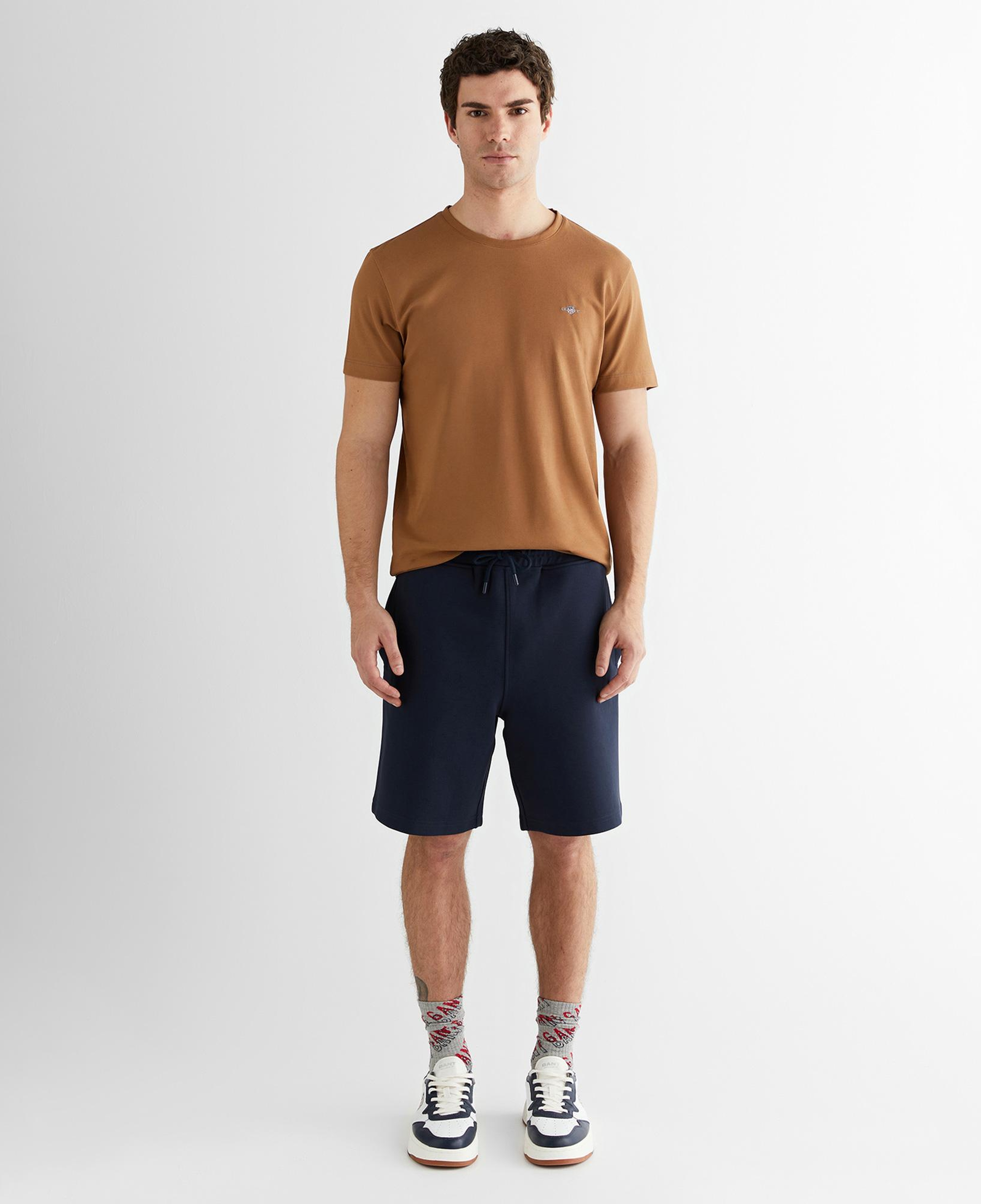 GANT Erkek Kahverengi Regular Fit Bisiklet Yaka T-Shirt