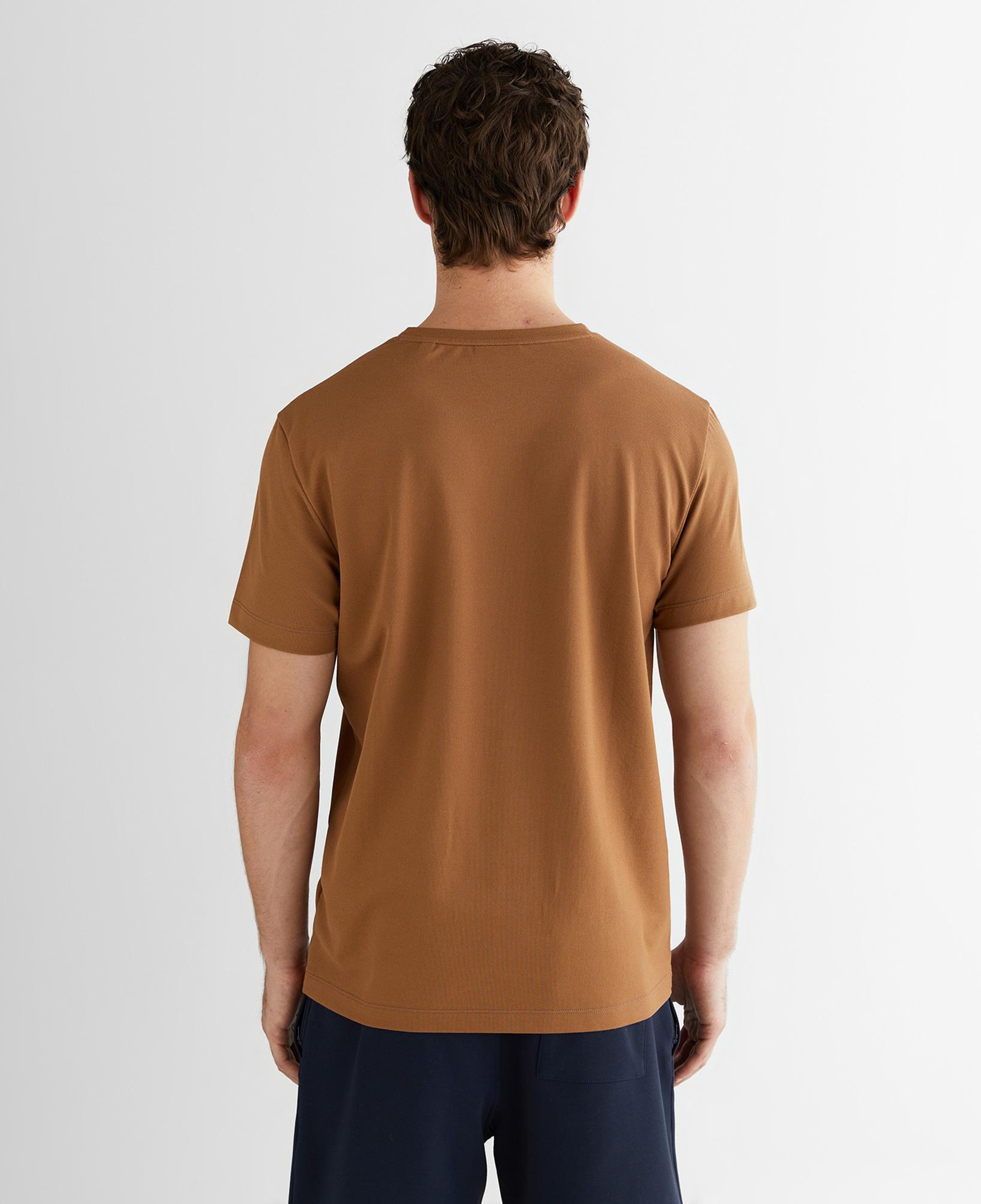 GANT Erkek Kahverengi Regular Fit Bisiklet Yaka T-Shirt