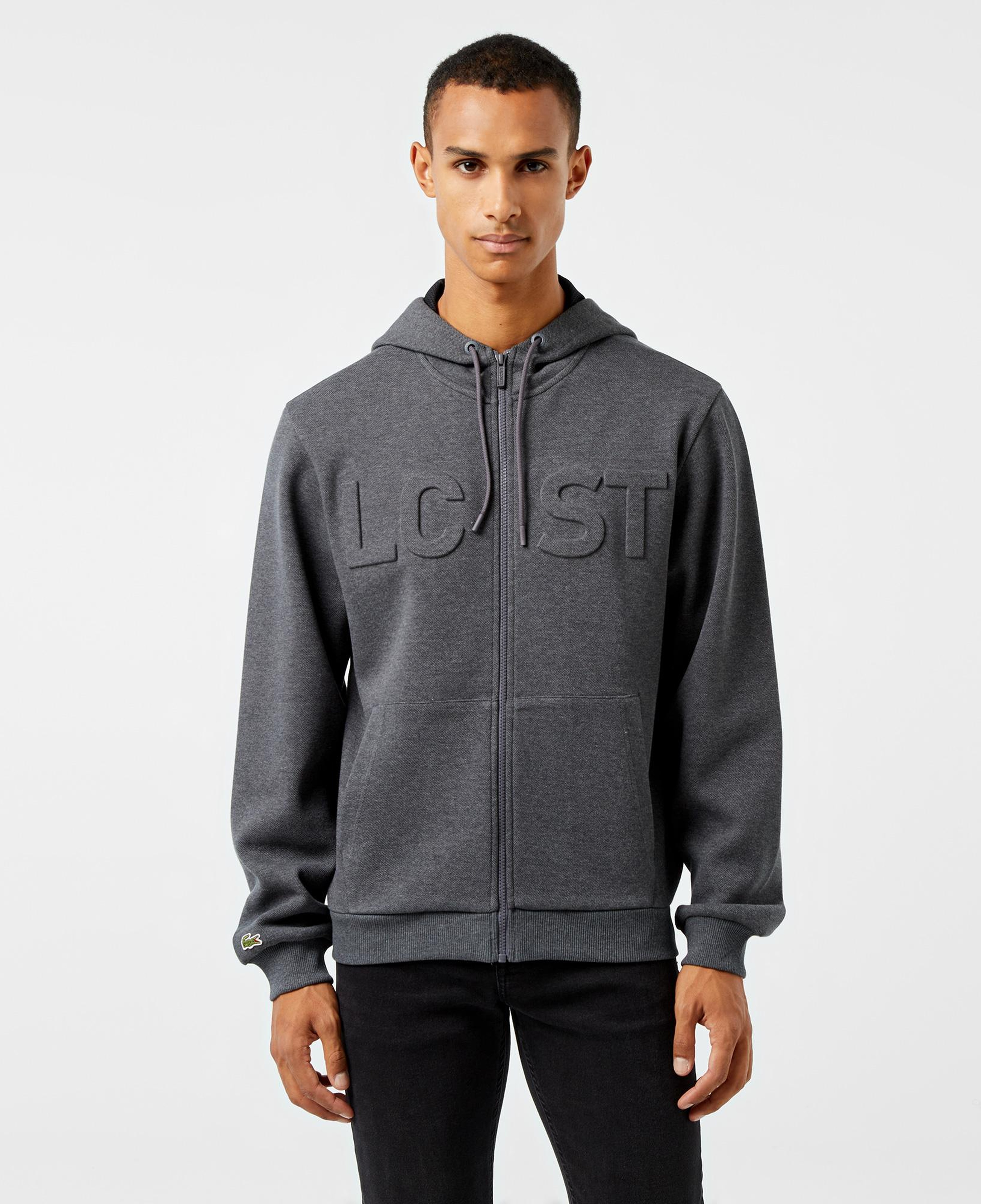 Erkek Relaxed Fit Kapüşonlu Baskılı Gri Sweatshirt