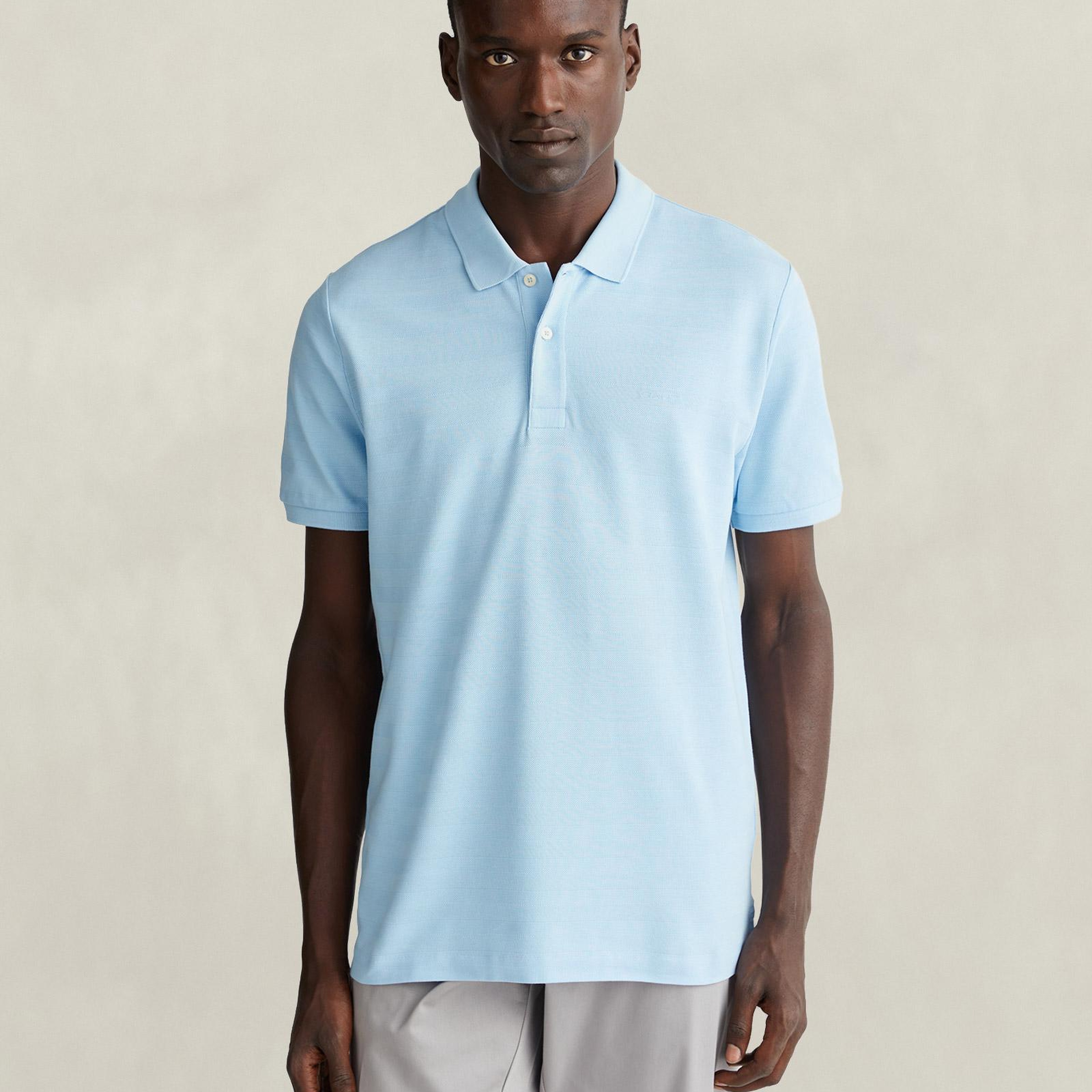 GANT Erkek Mavi Regular Fit Polo Yaka T-Shirt