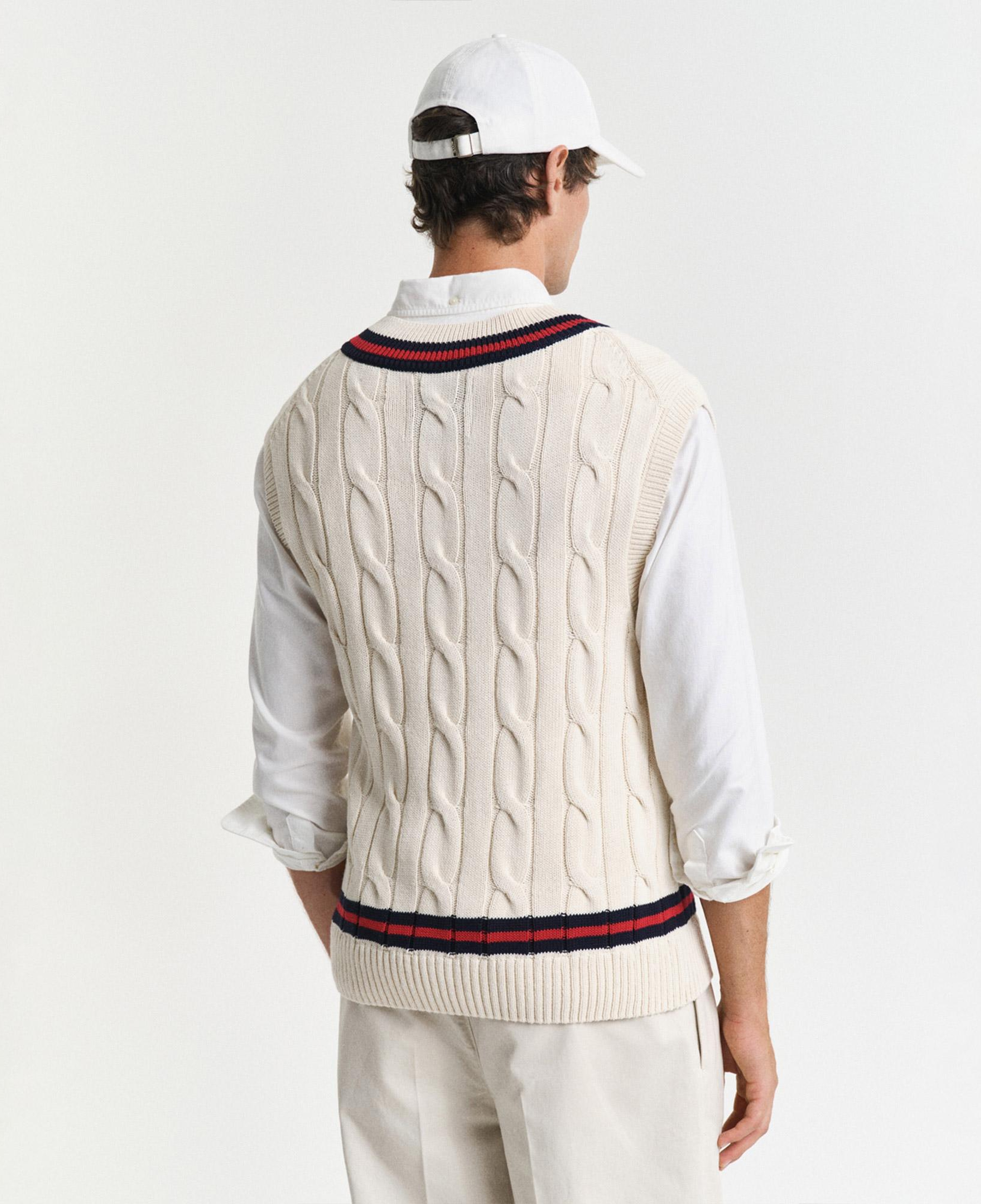 GANT Erkek Krem Relaxed Fit V Yaka Süveter