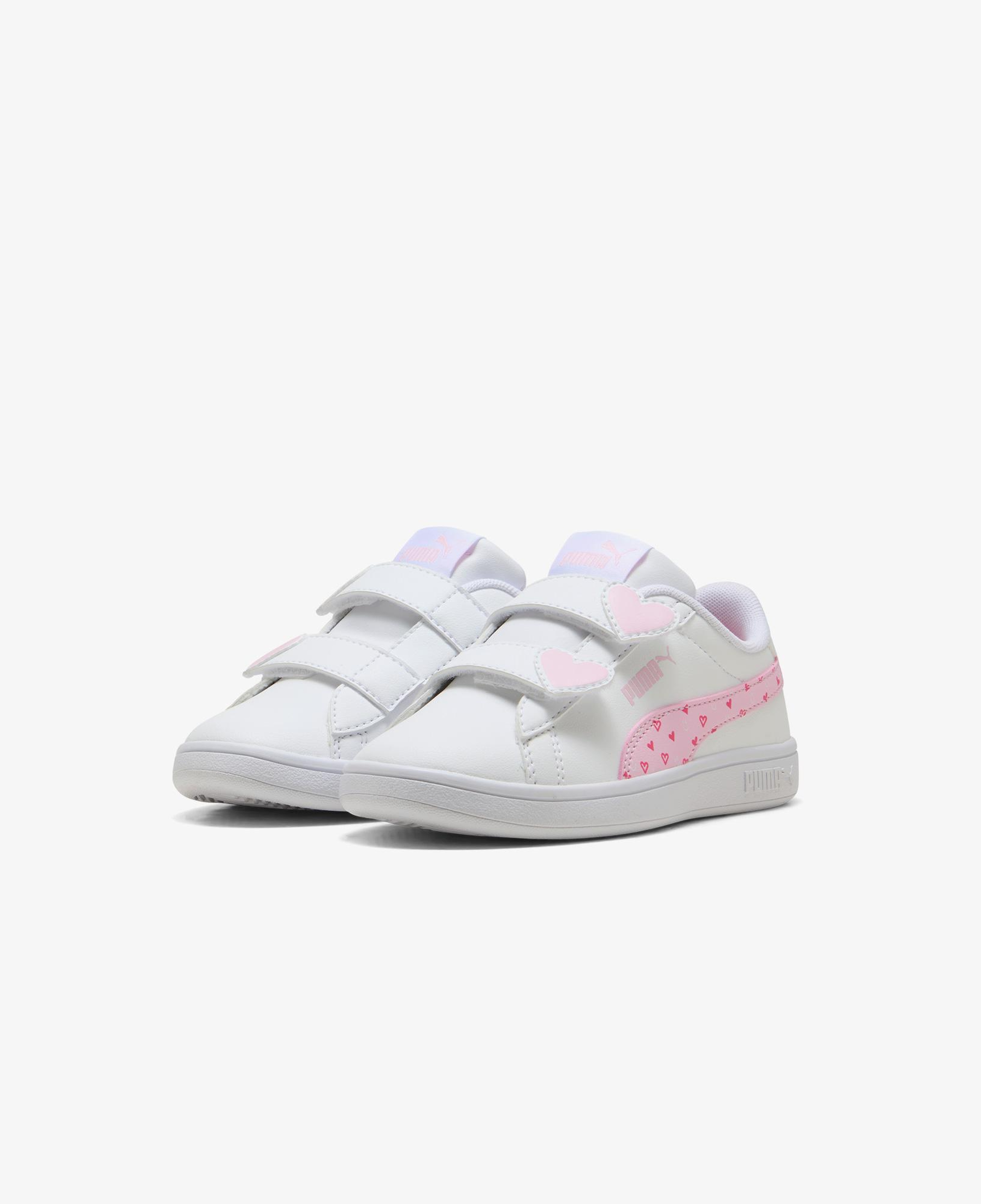 Puma Smash 3.0 Hearty V Çocuk Beyaz Spor Ayakkabı