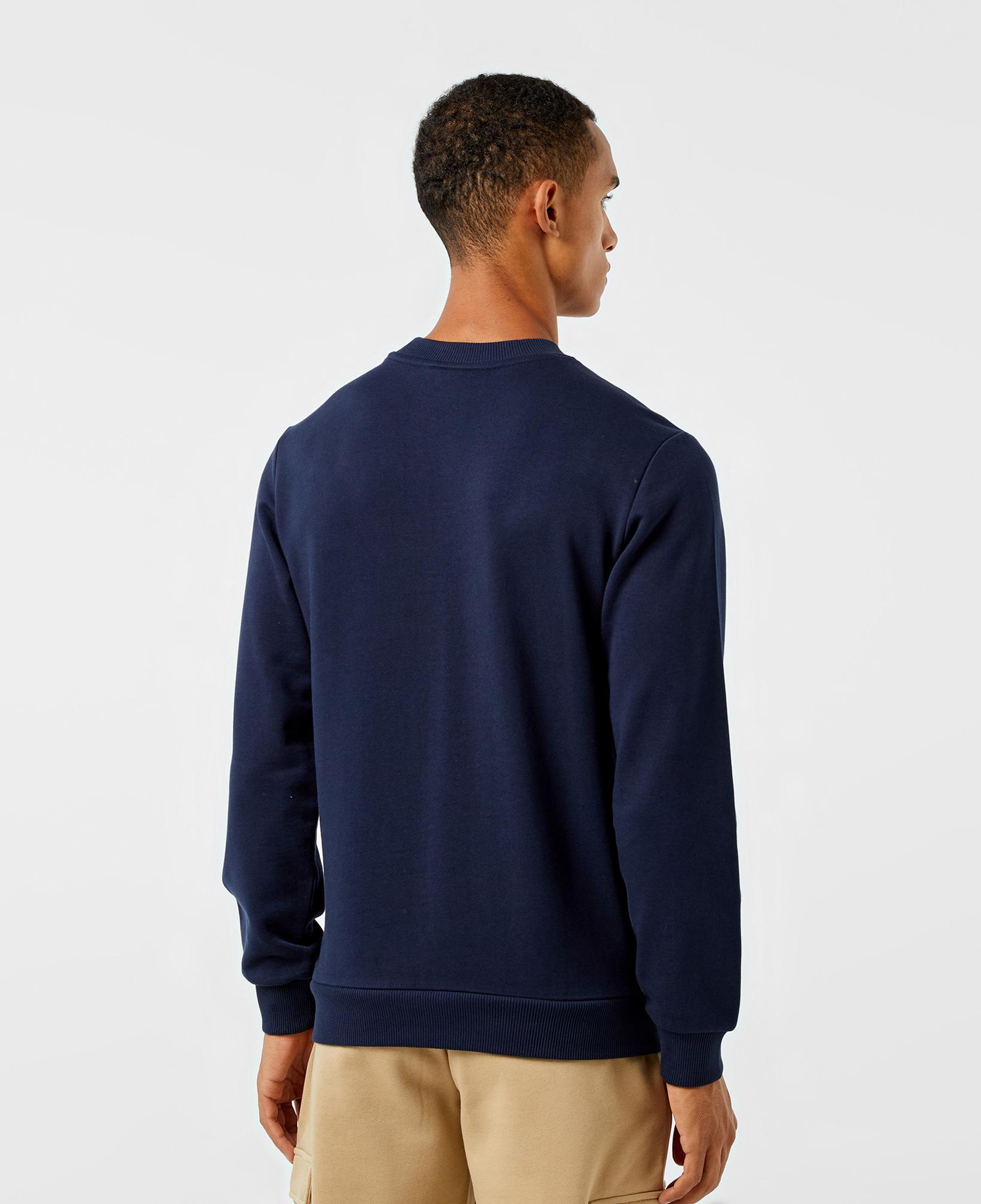 Erkek Regular Fit Bisiklet Yaka Baskılı Lacivert Sweatshirt