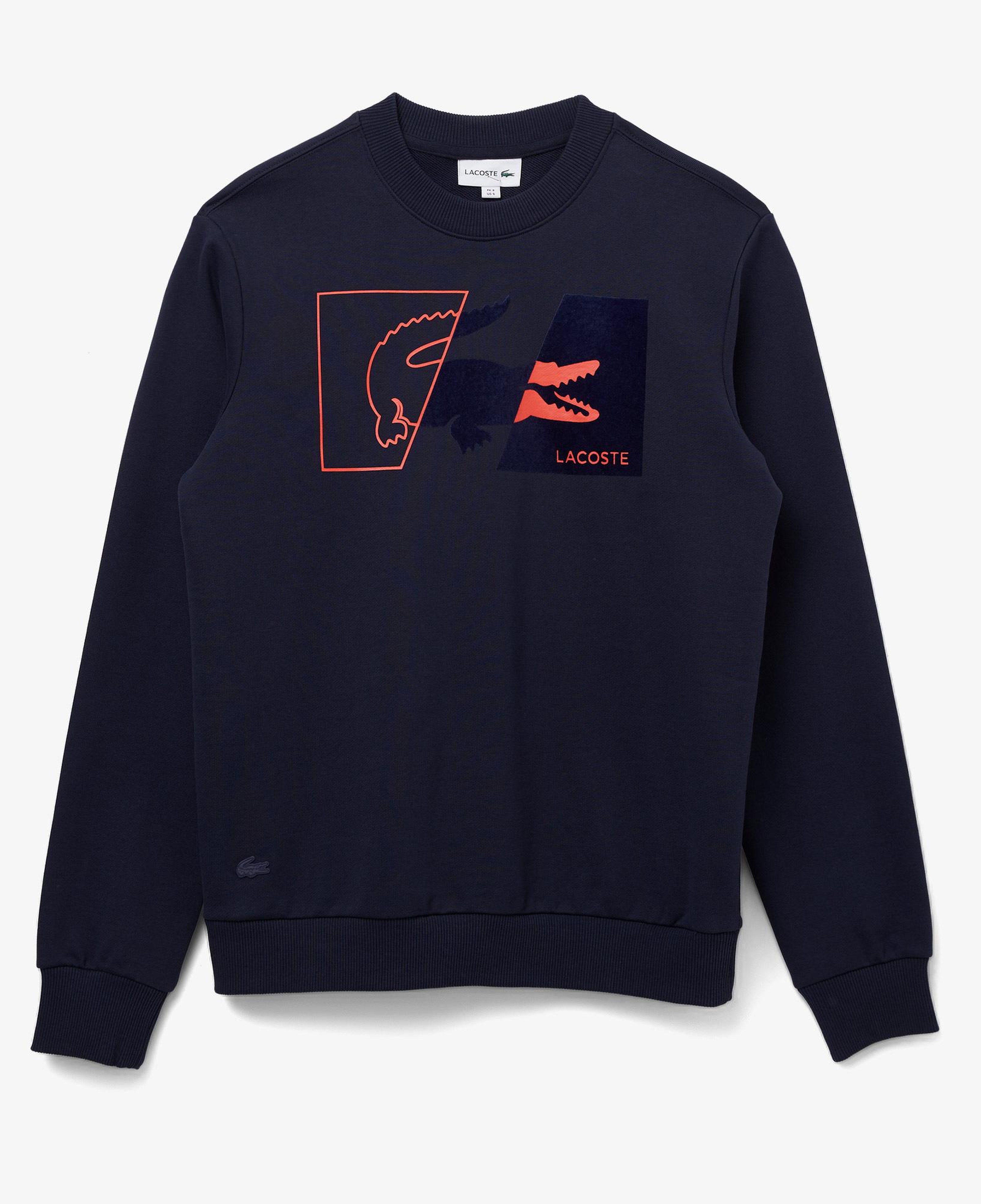 Erkek Regular Fit Bisiklet Yaka Baskılı Lacivert Sweatshirt