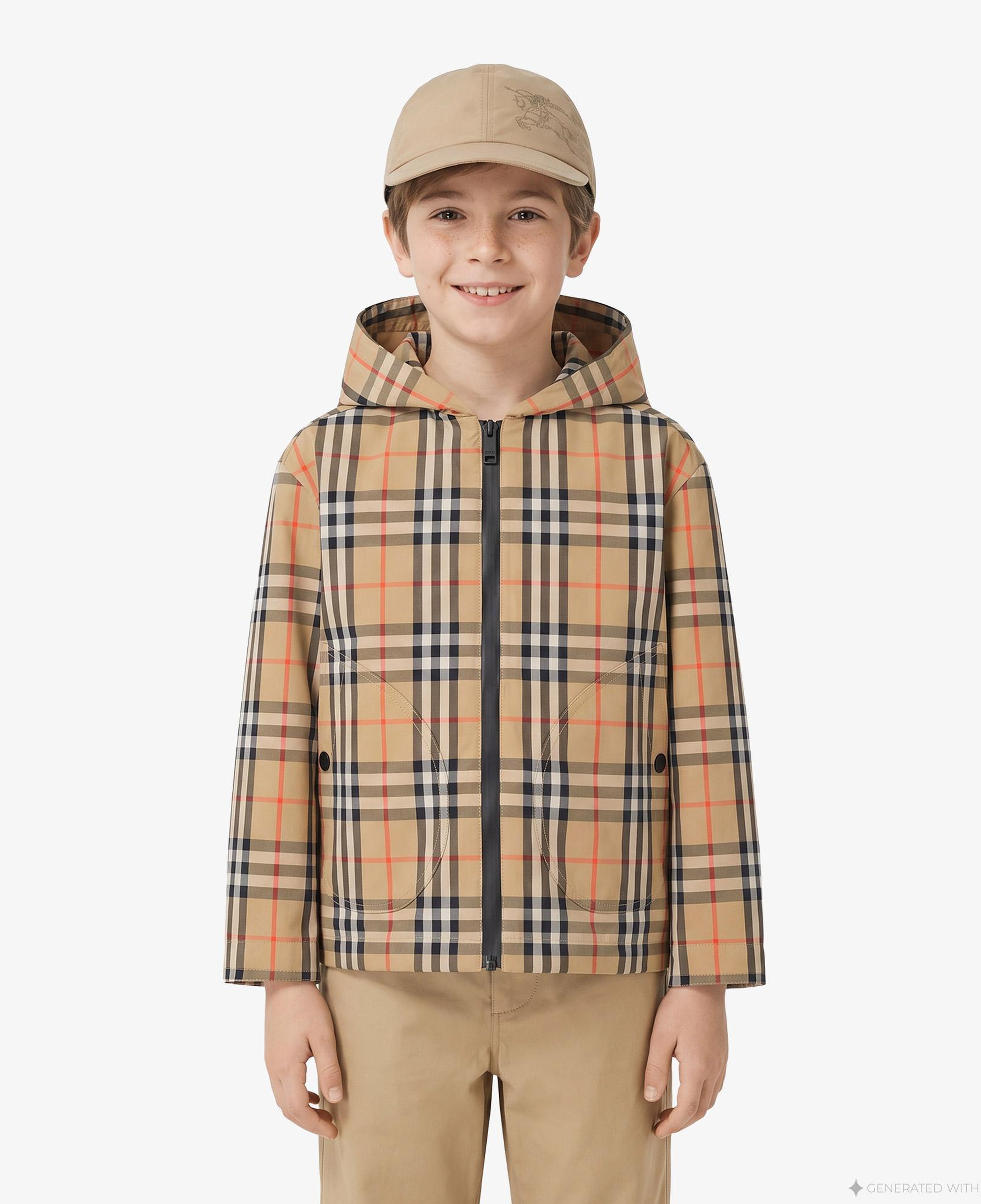 Burberry Jem Check Çocuk Bej Mont