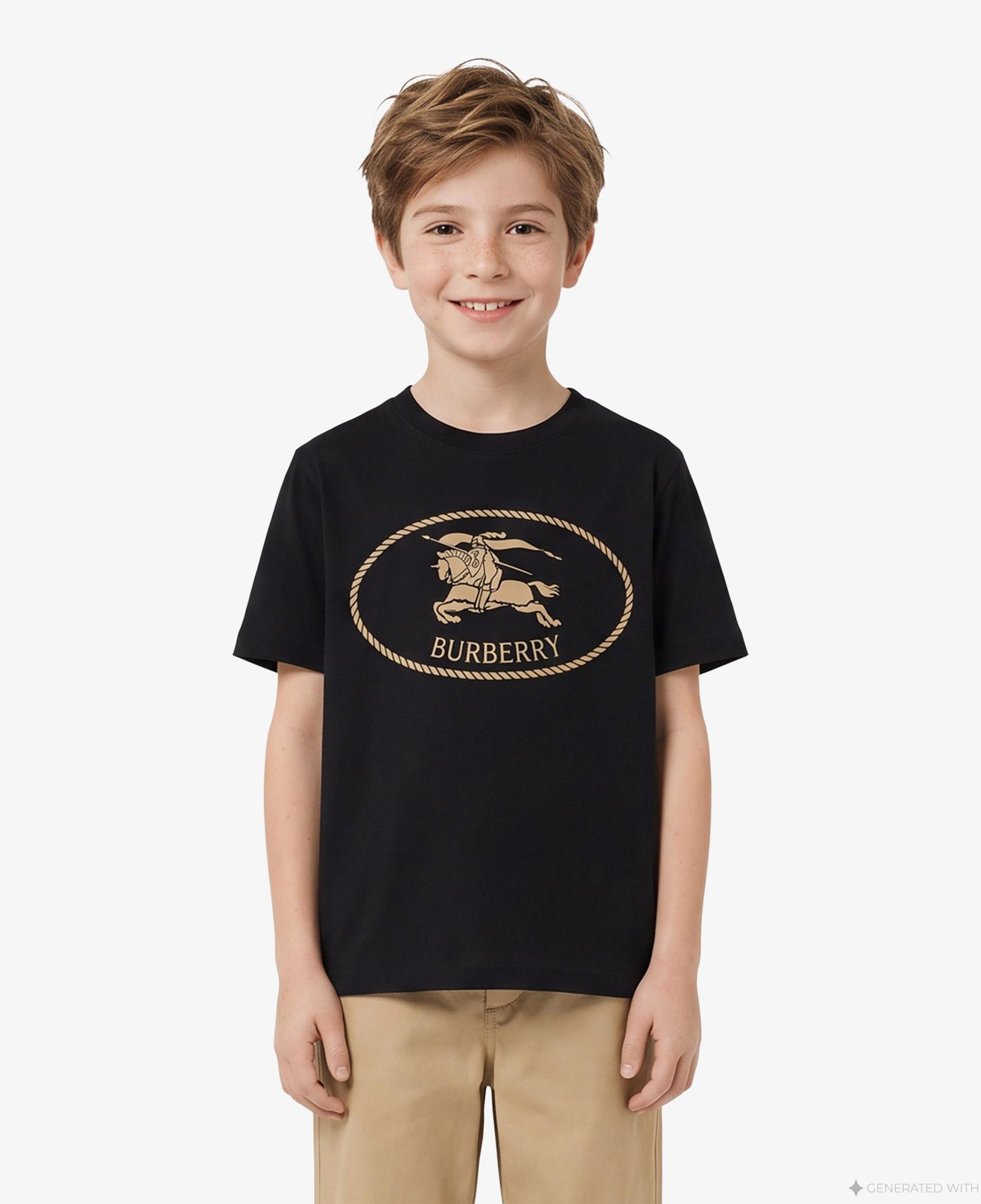 Burberry Cedar Crest Çocuk Siyah T-Shirt