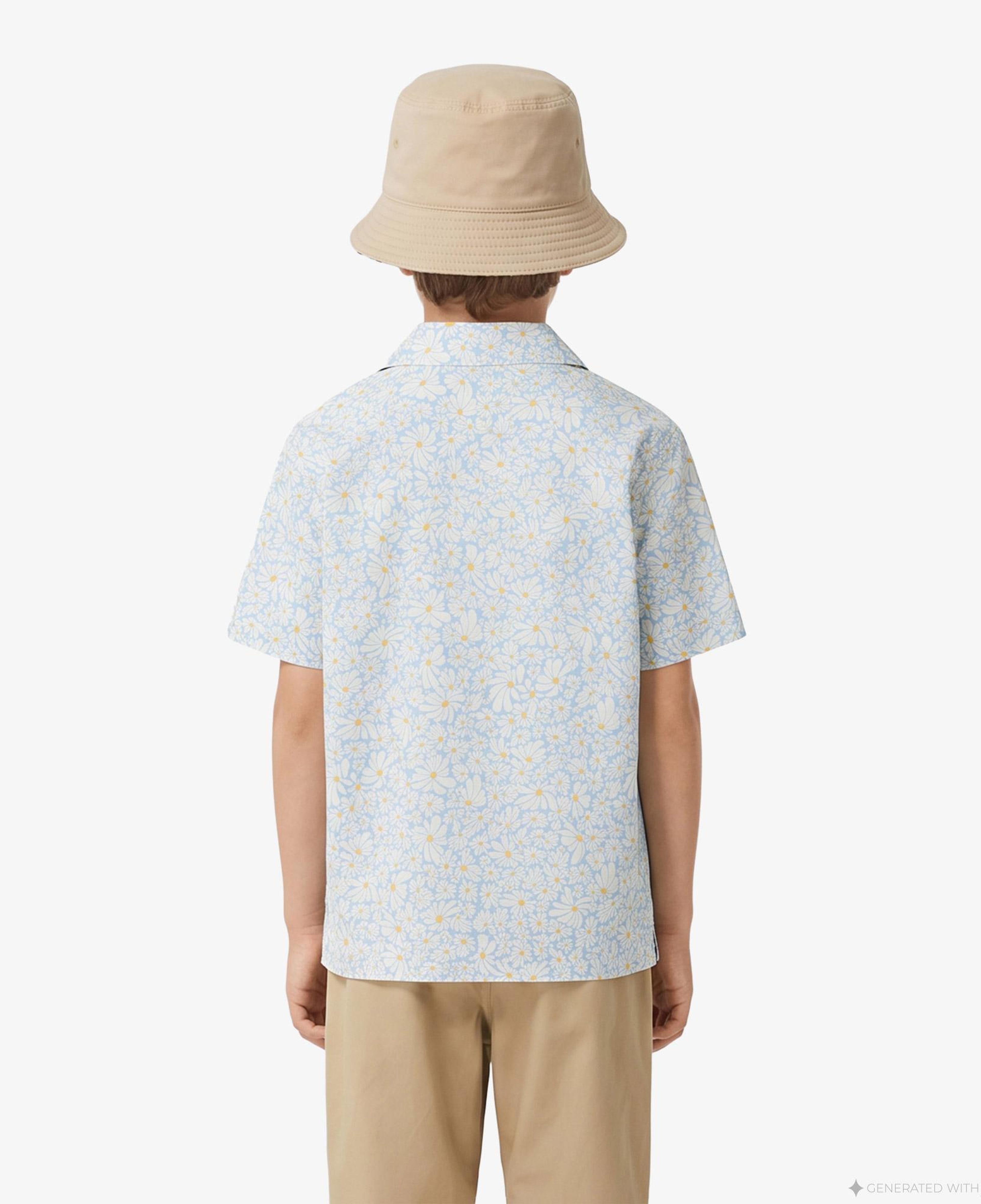 Burberry Xanadu Floral Çocuk Mavi Gömlek
