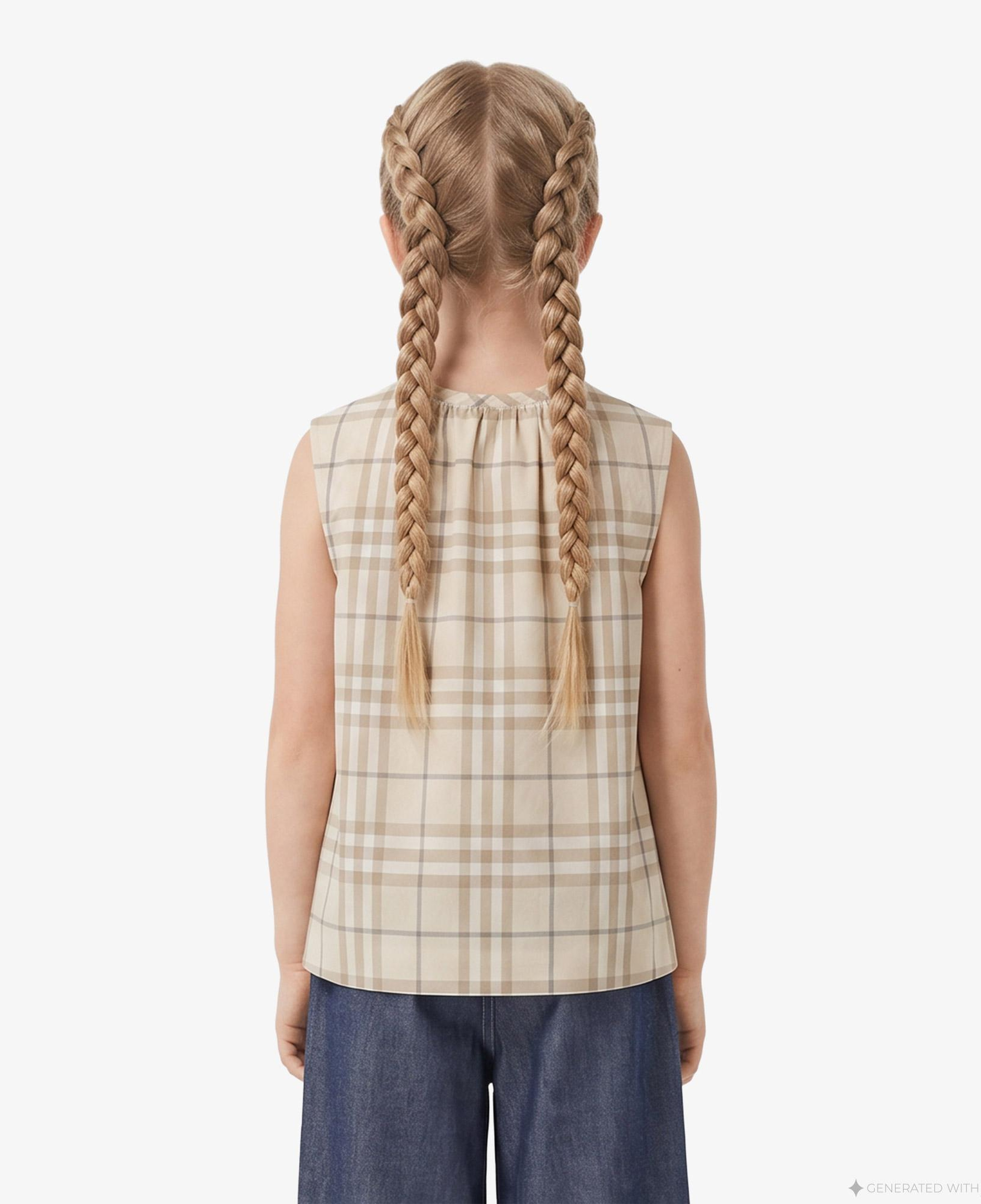 Burberry Check Hailey Çocuk Krem Gömlek