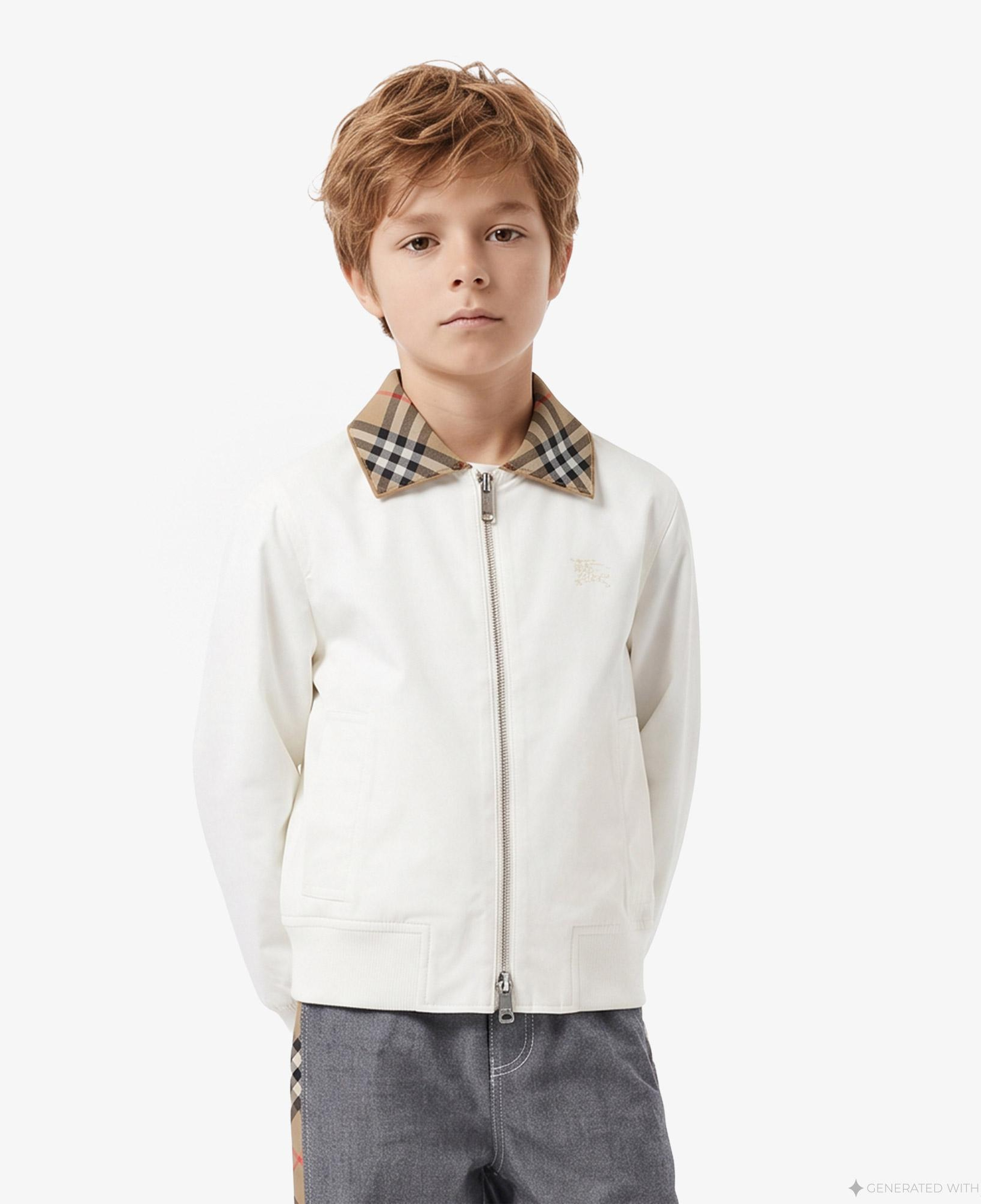 Burberry Hayfield Çocuk Beyaz Mont