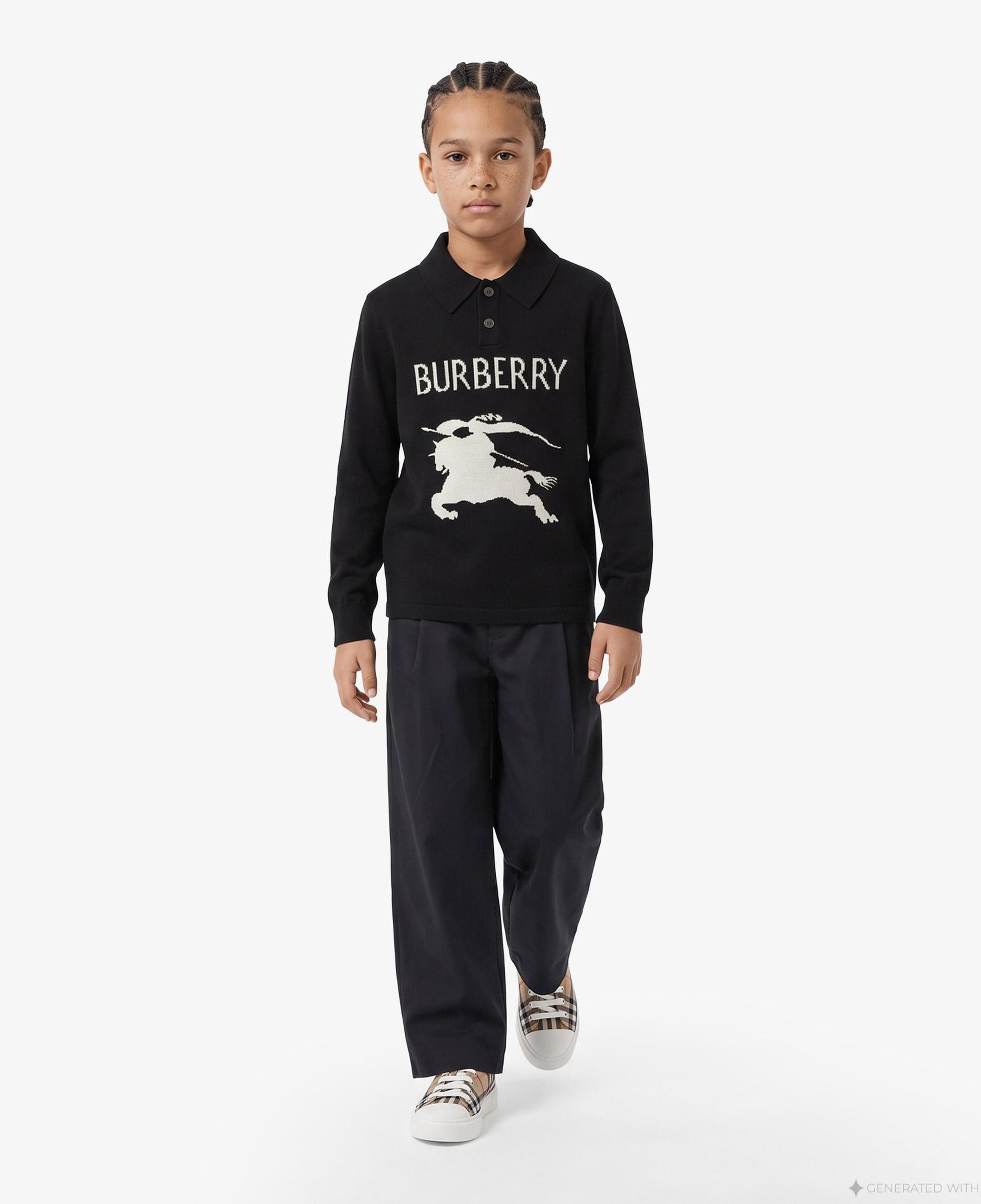 Burberry Tane Polo Ekd Çocuk Siyah Triko