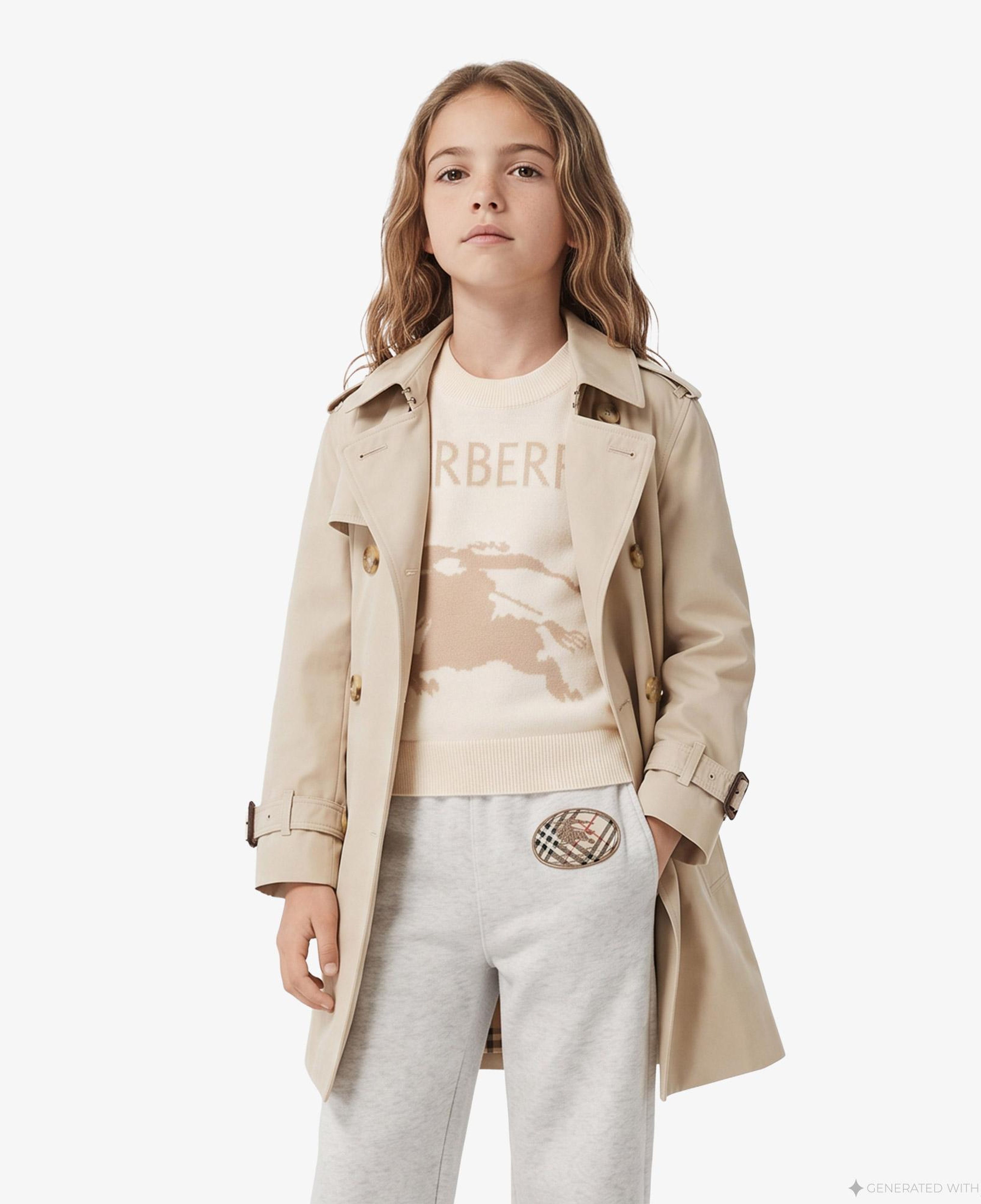 Burberry Laura Çocuk Krem Pardesü