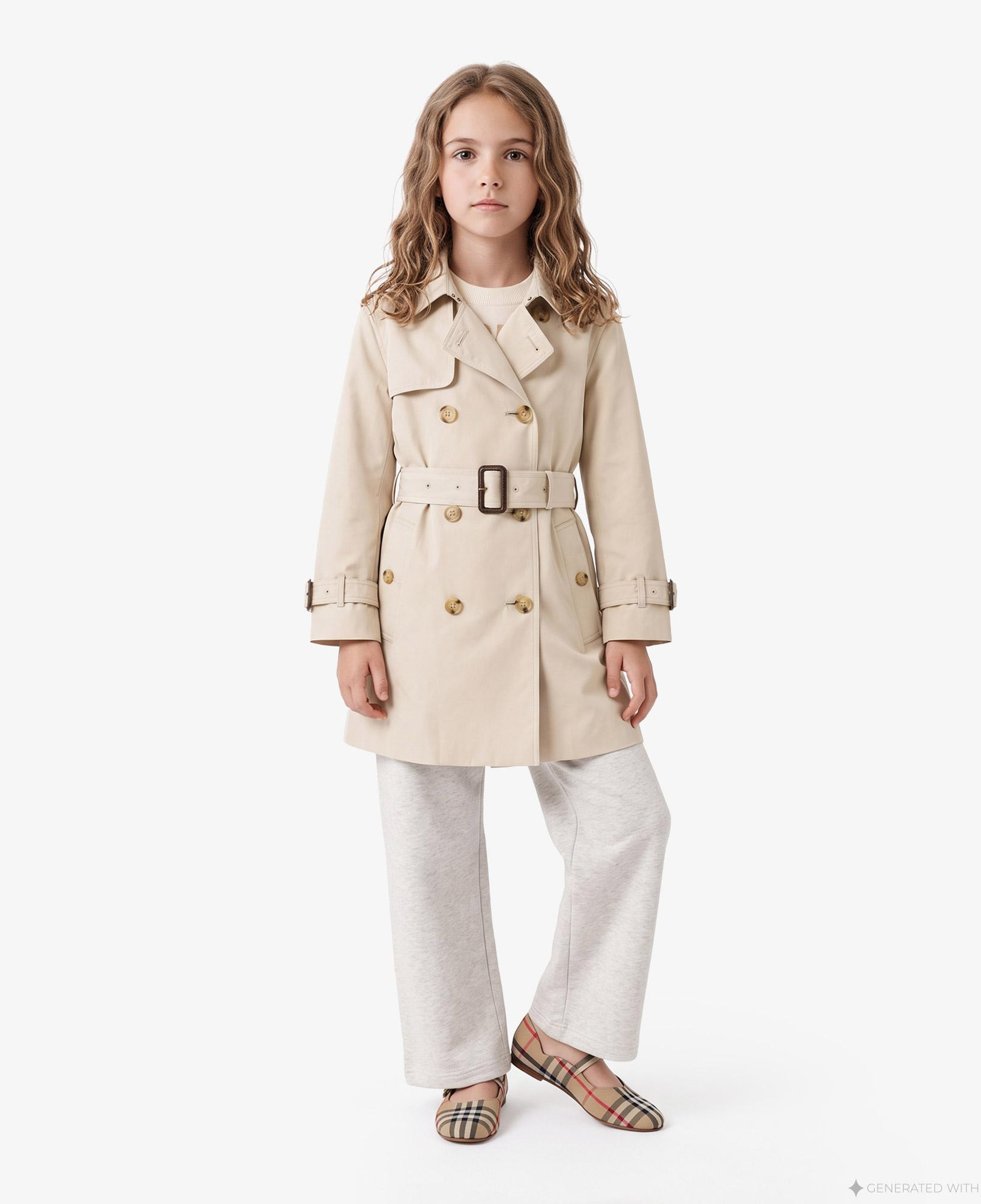 Burberry Laura Çocuk Krem Pardesü