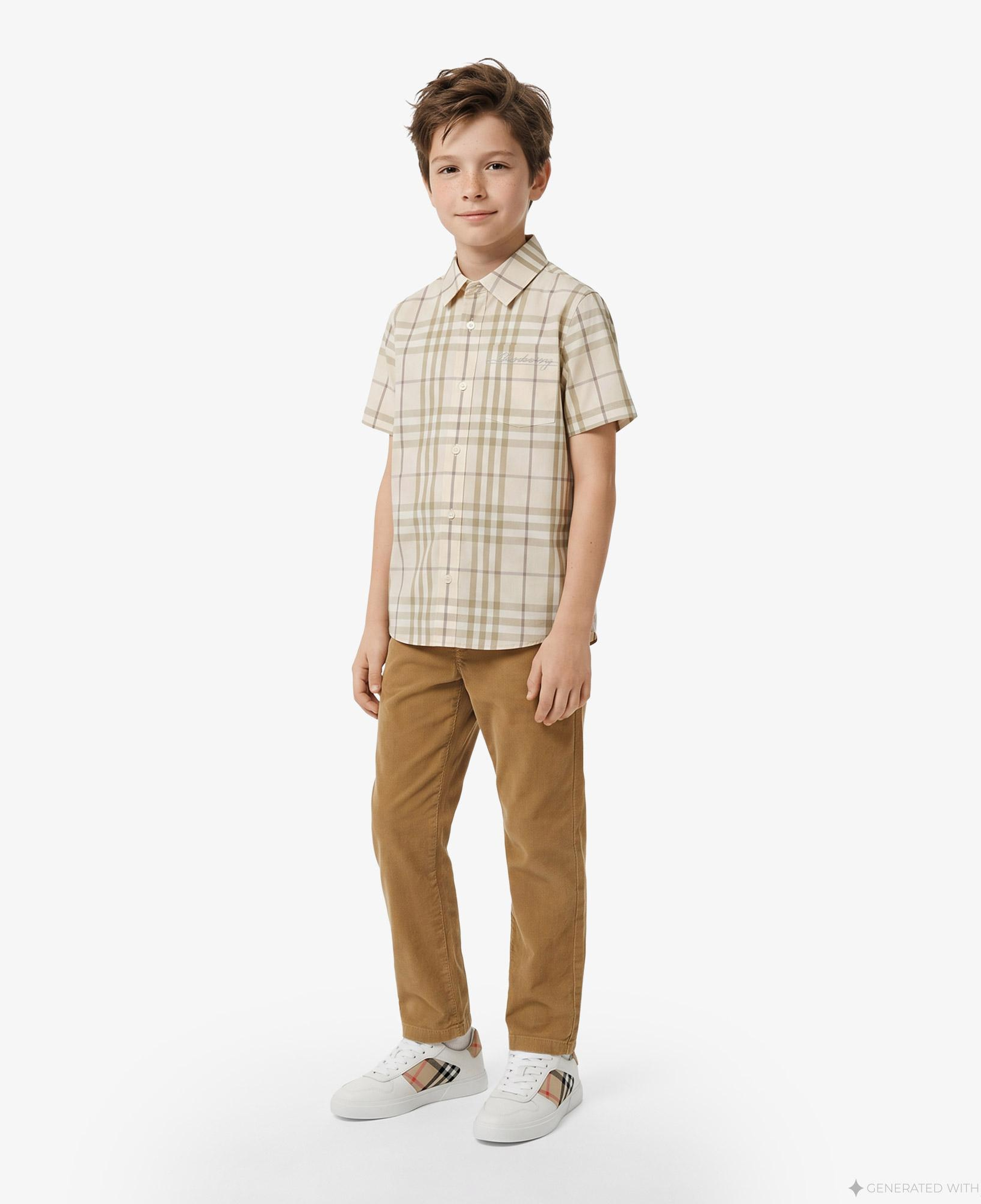 Burberry Owen Check Çocuk Krem Gömlek