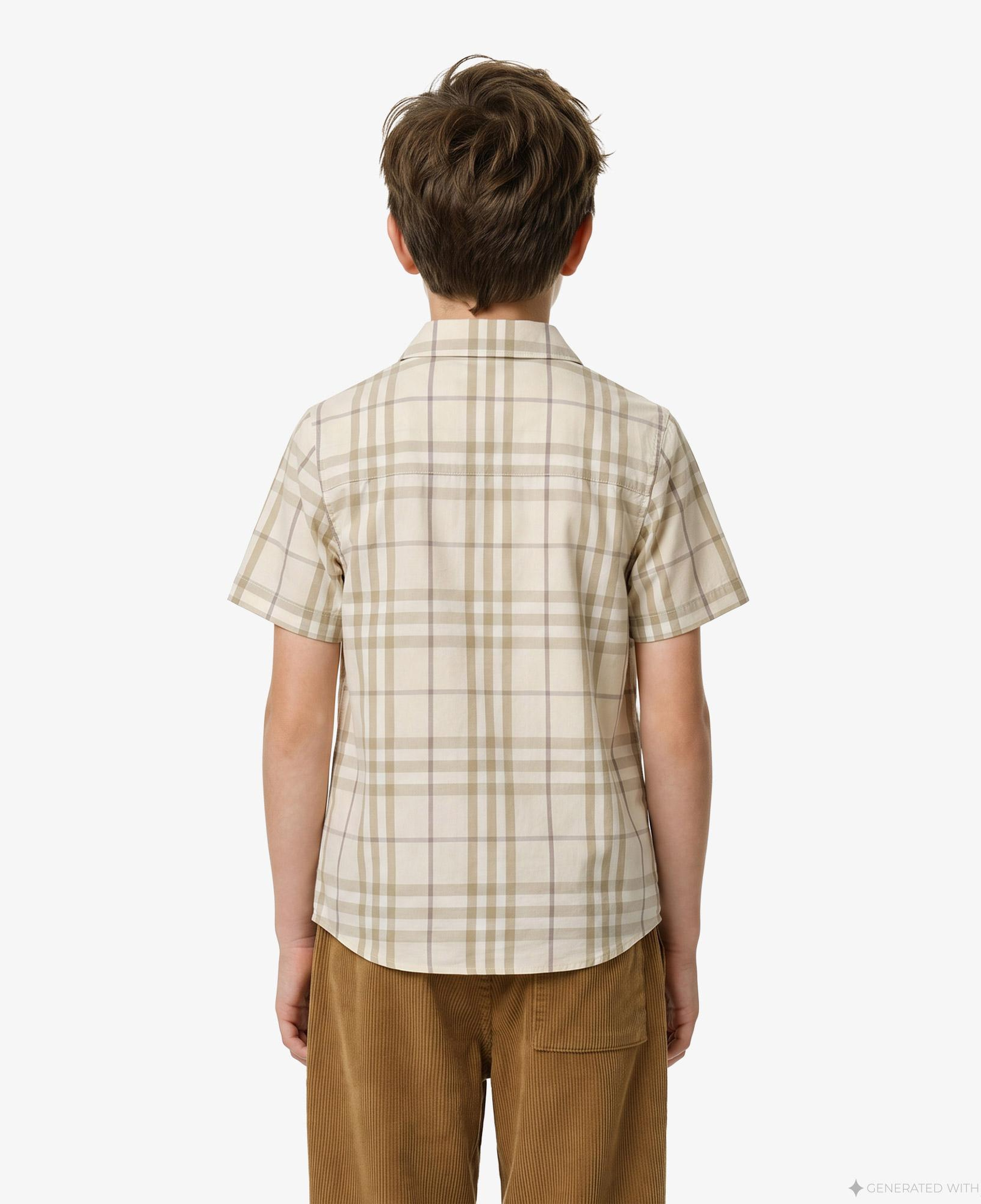 Burberry Owen Check Çocuk Krem Gömlek