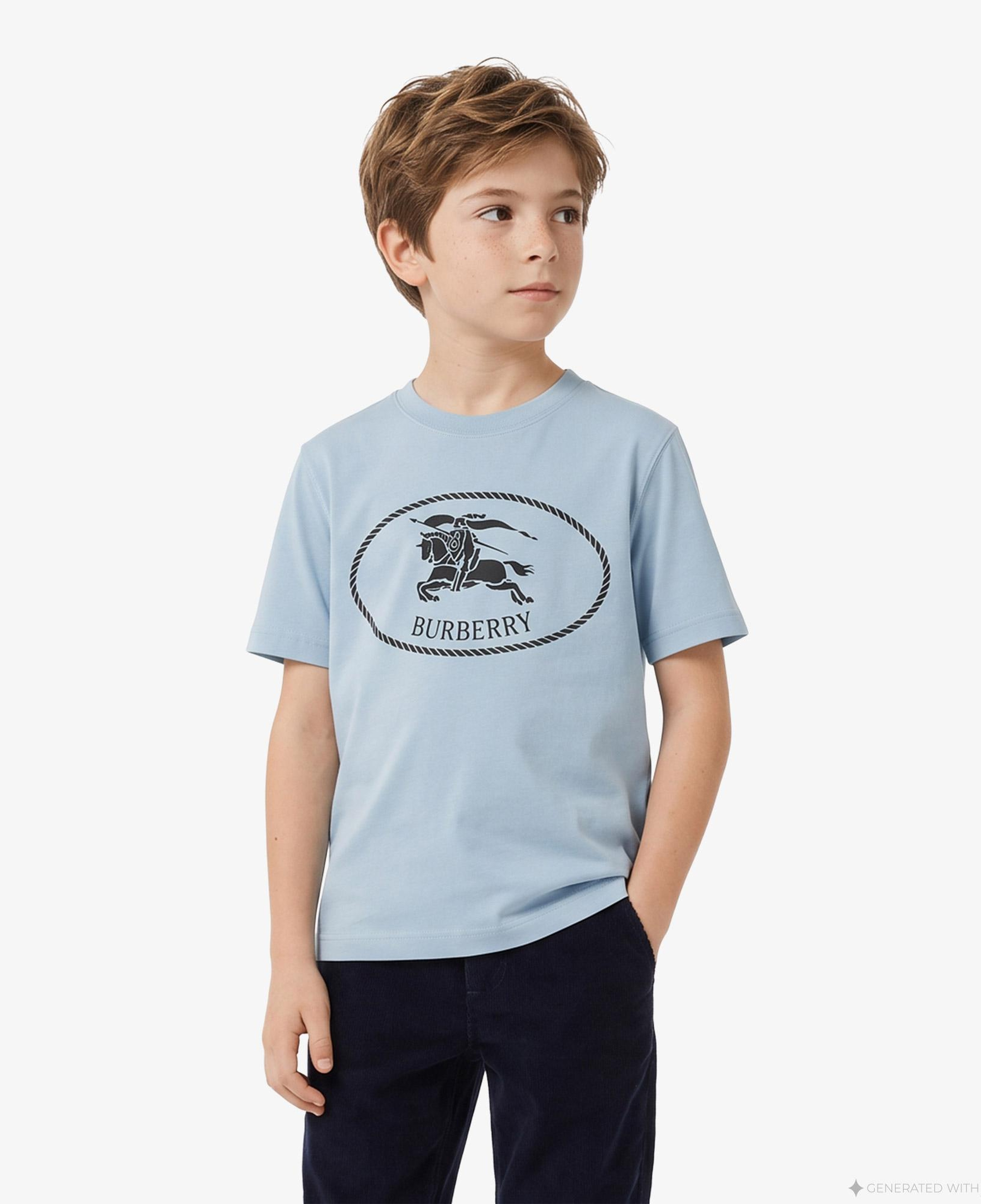 Burberry Cedar Crest Çocuk Mavi T-Shirt