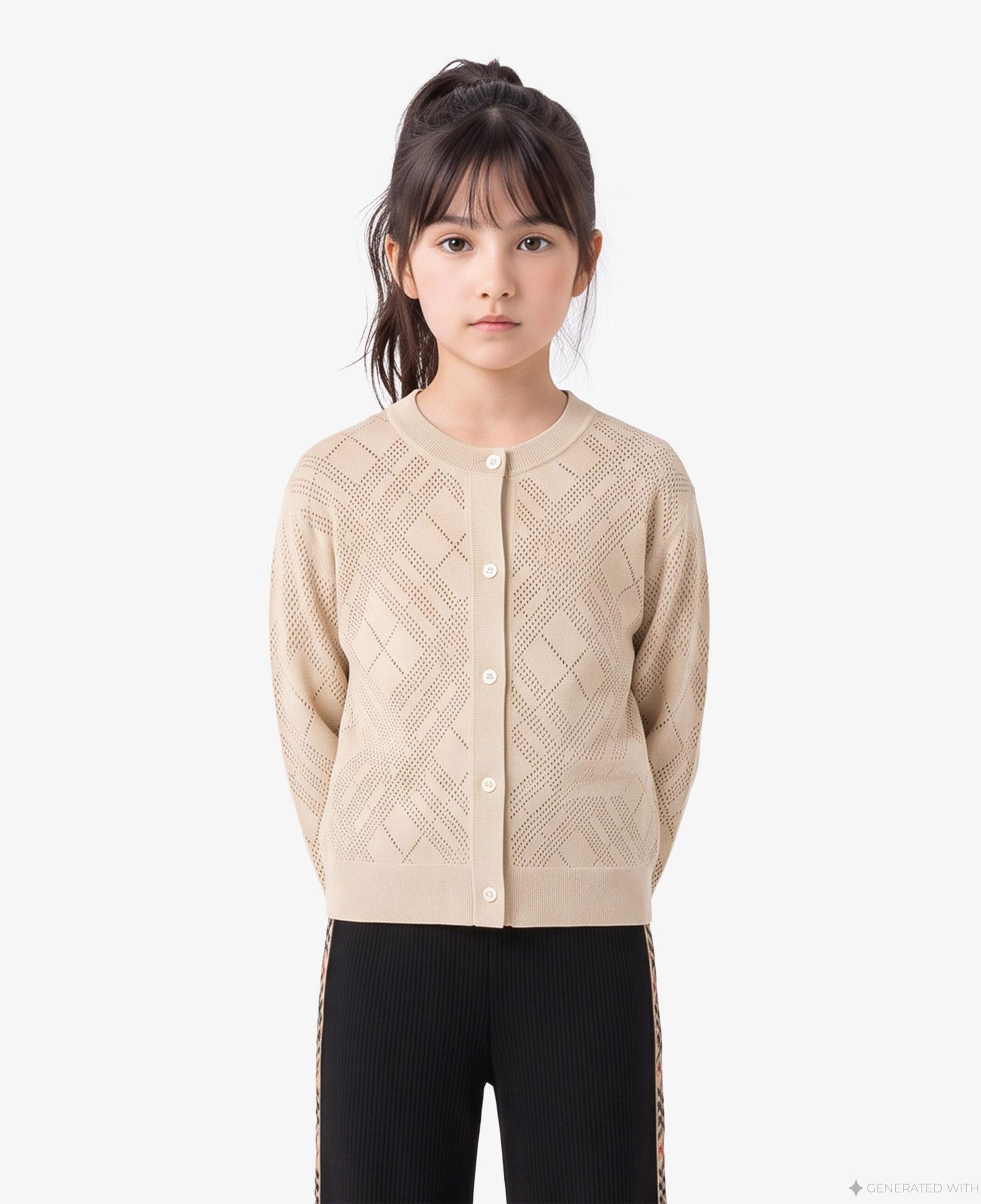 Burberry Katrina Check Çocuk Bej Hırka