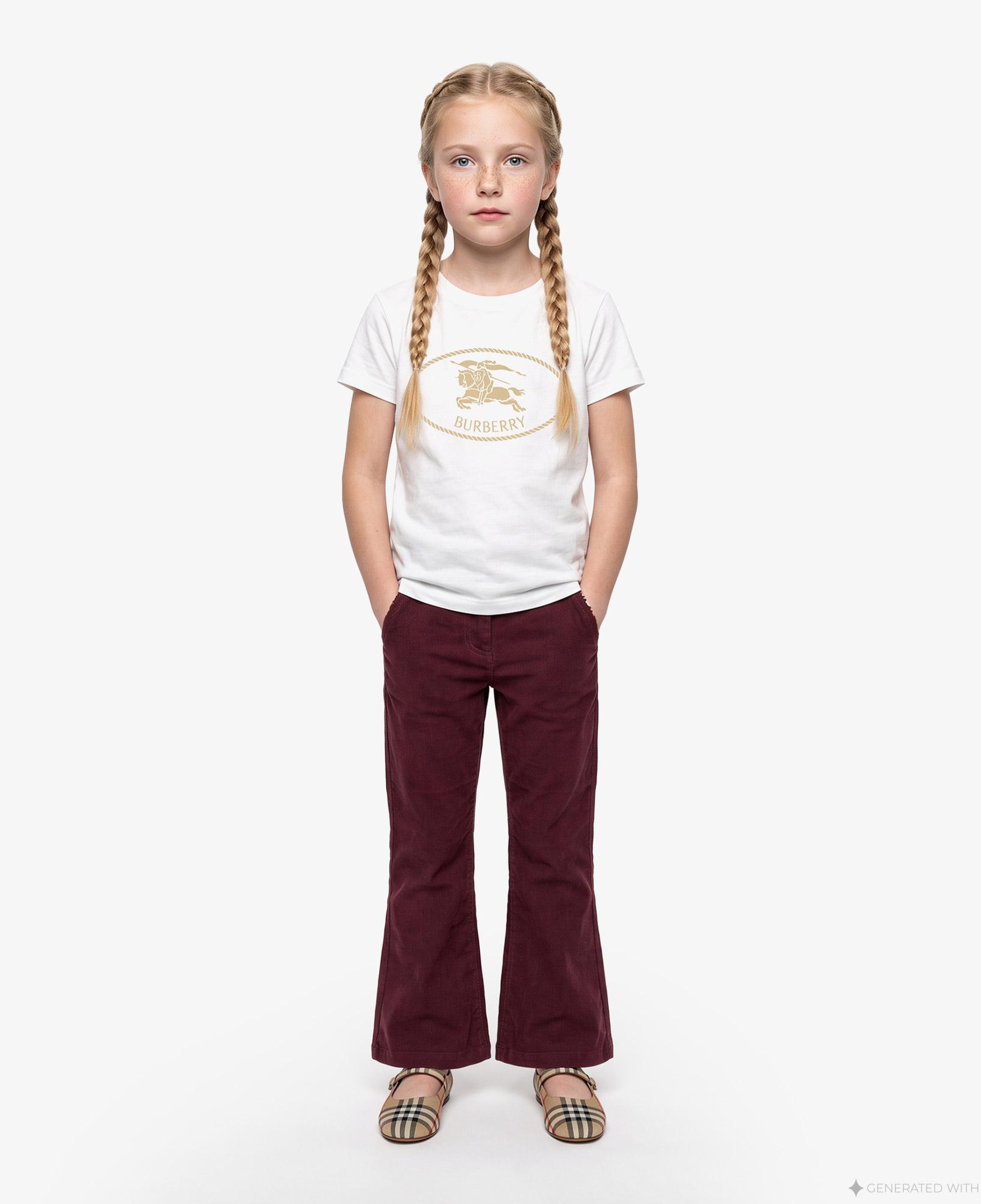 Burberry Cedar Crest Çocuk Beyaz T-Shirt