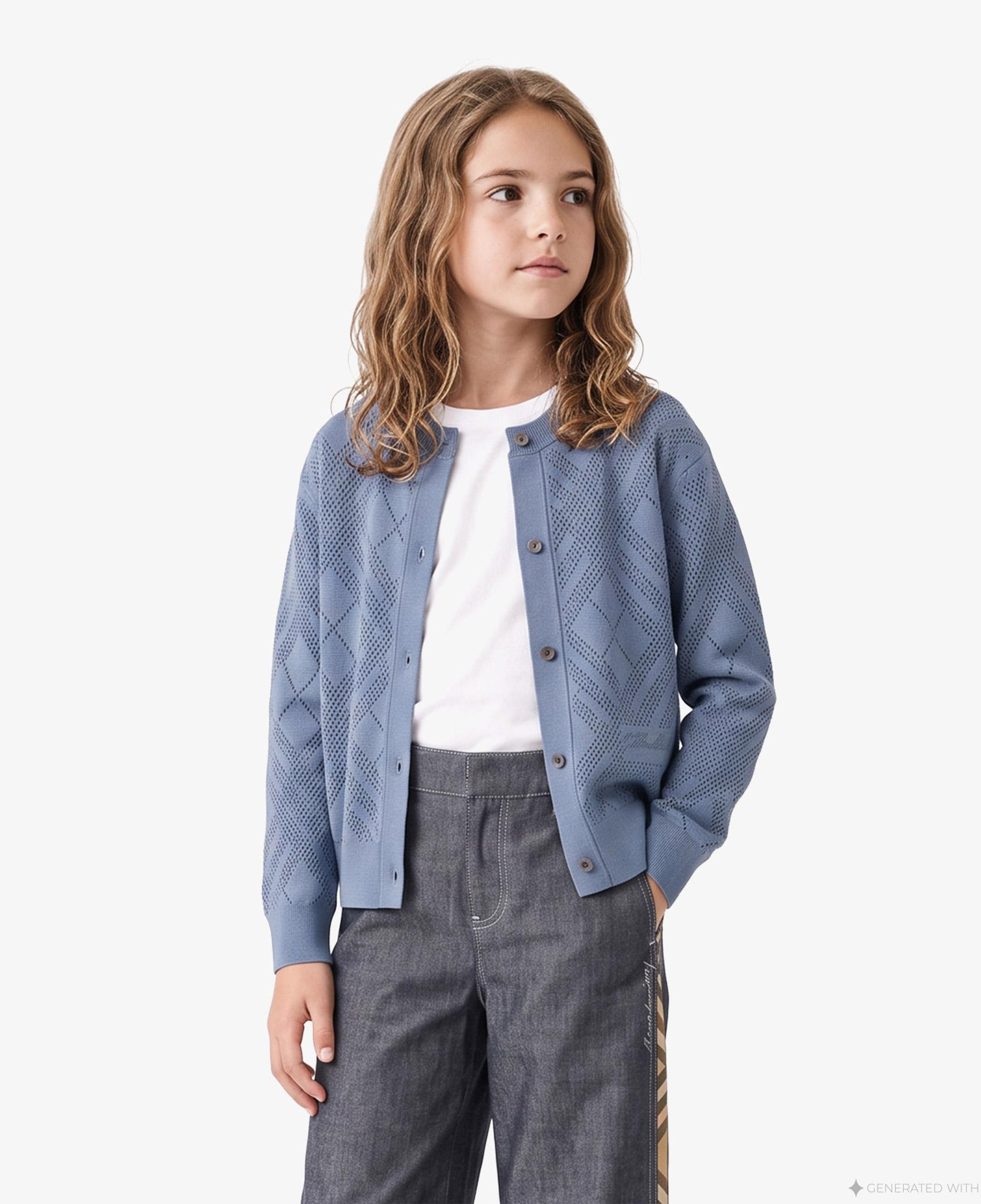 Burberry Katrina Check Çocuk Mavi Hırka