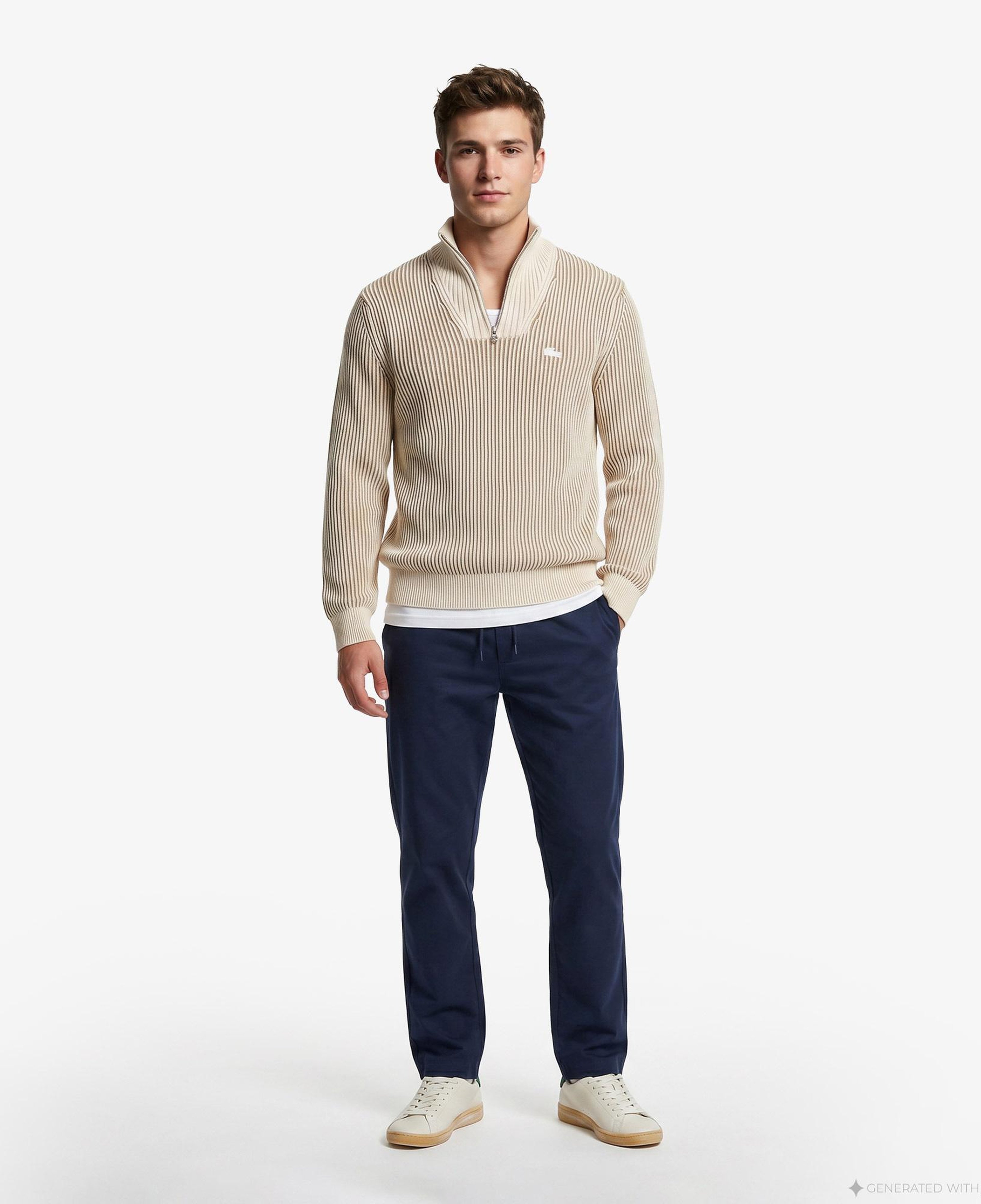 Lacoste Erkek Krem Kazak