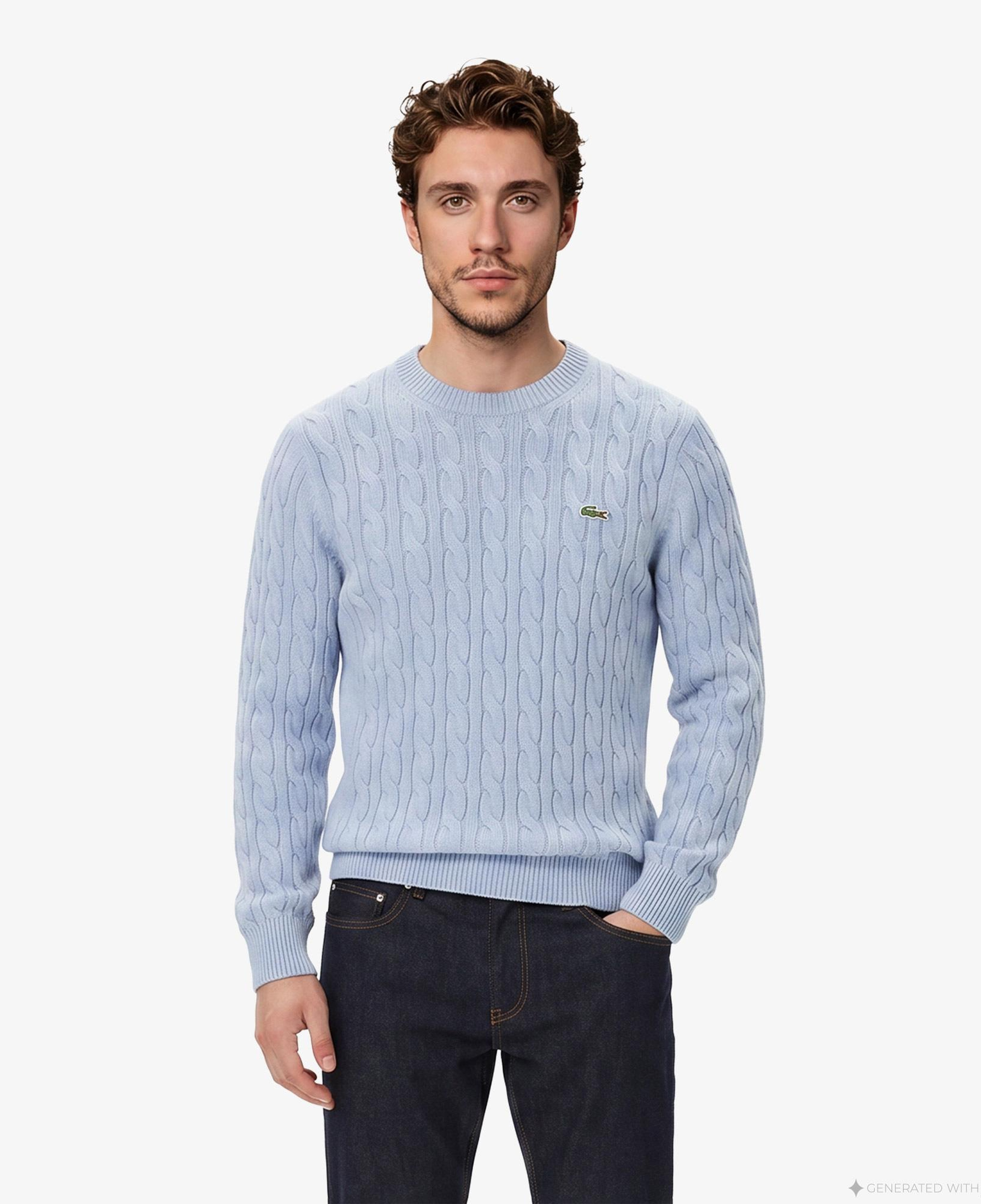 Lacoste Erkek Mavi Yün Kazak