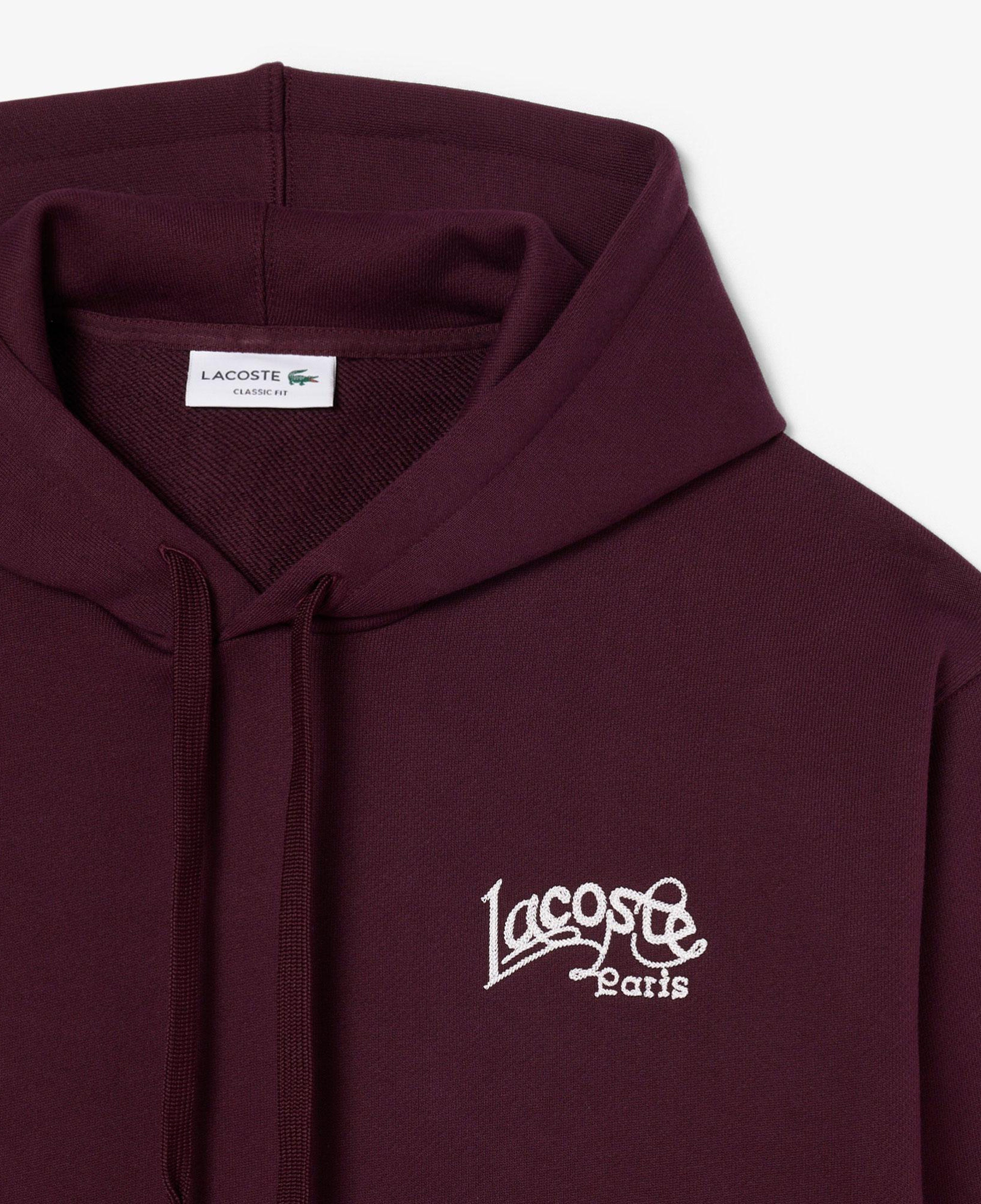 Erkek Classic Fit Kapüşonlu Baskılı Bordo Sweatshirt