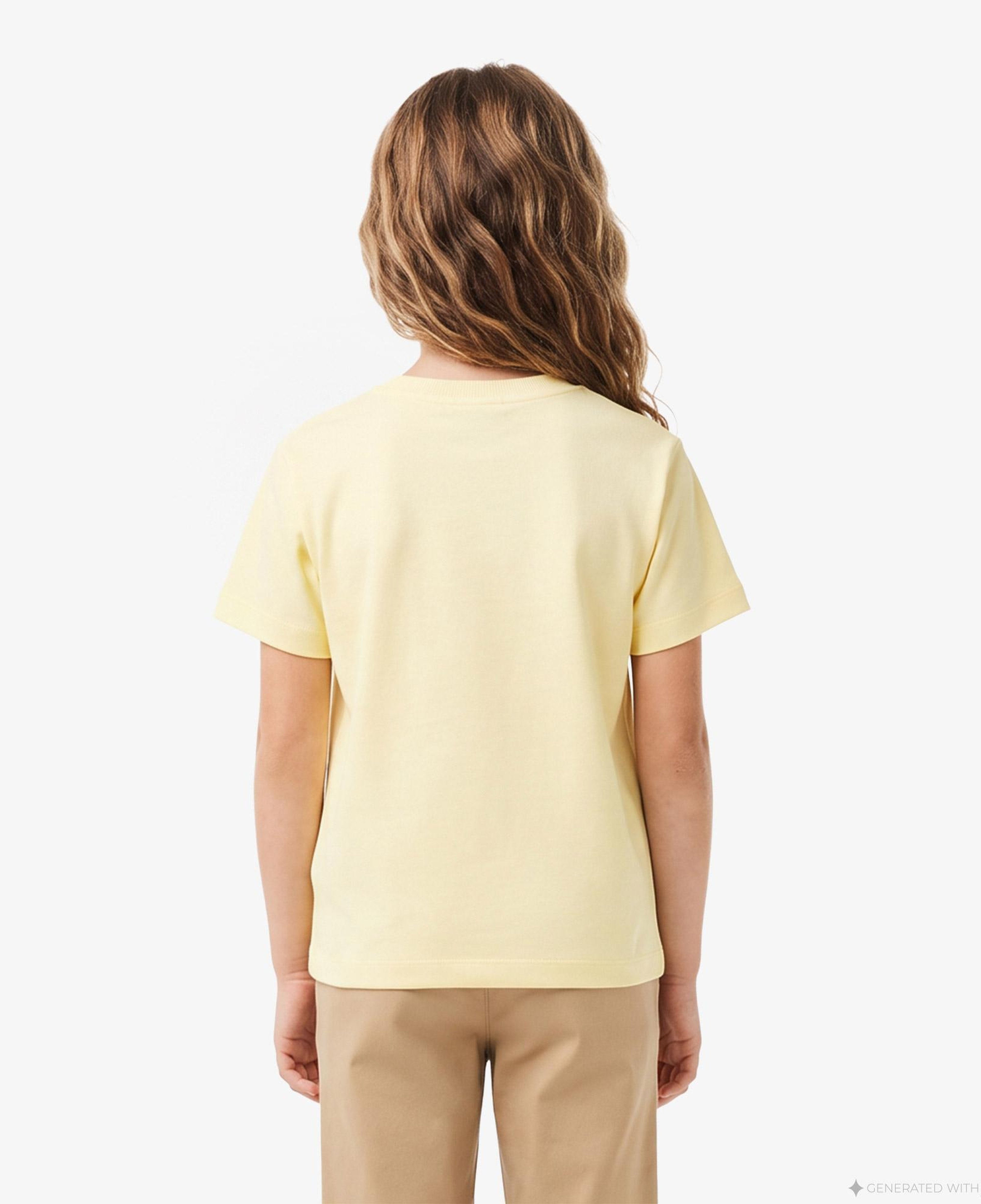 Çocuk Bisiklet Yaka Desenli Sarı T-Shirt