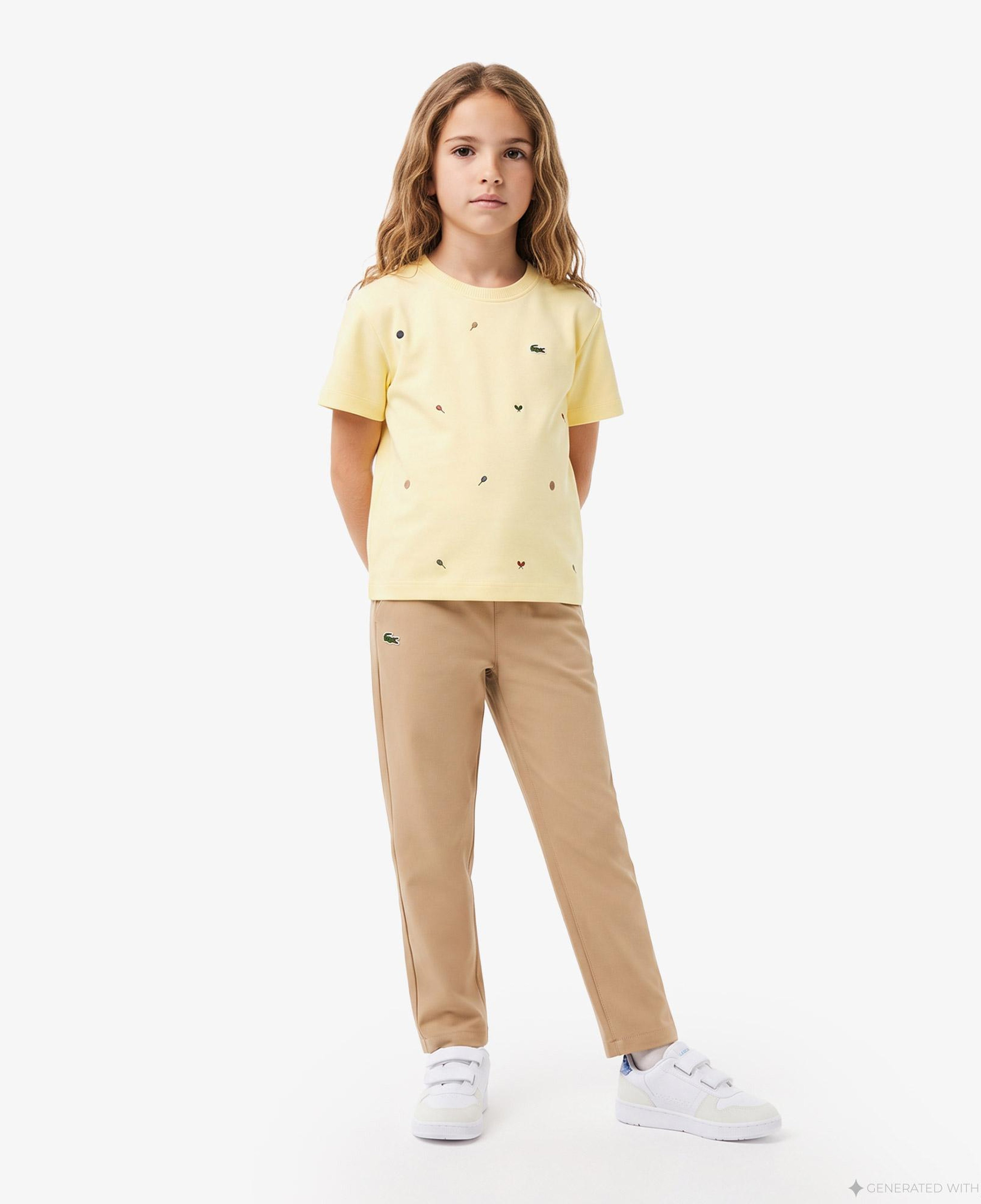 Çocuk Bisiklet Yaka Desenli Sarı T-Shirt