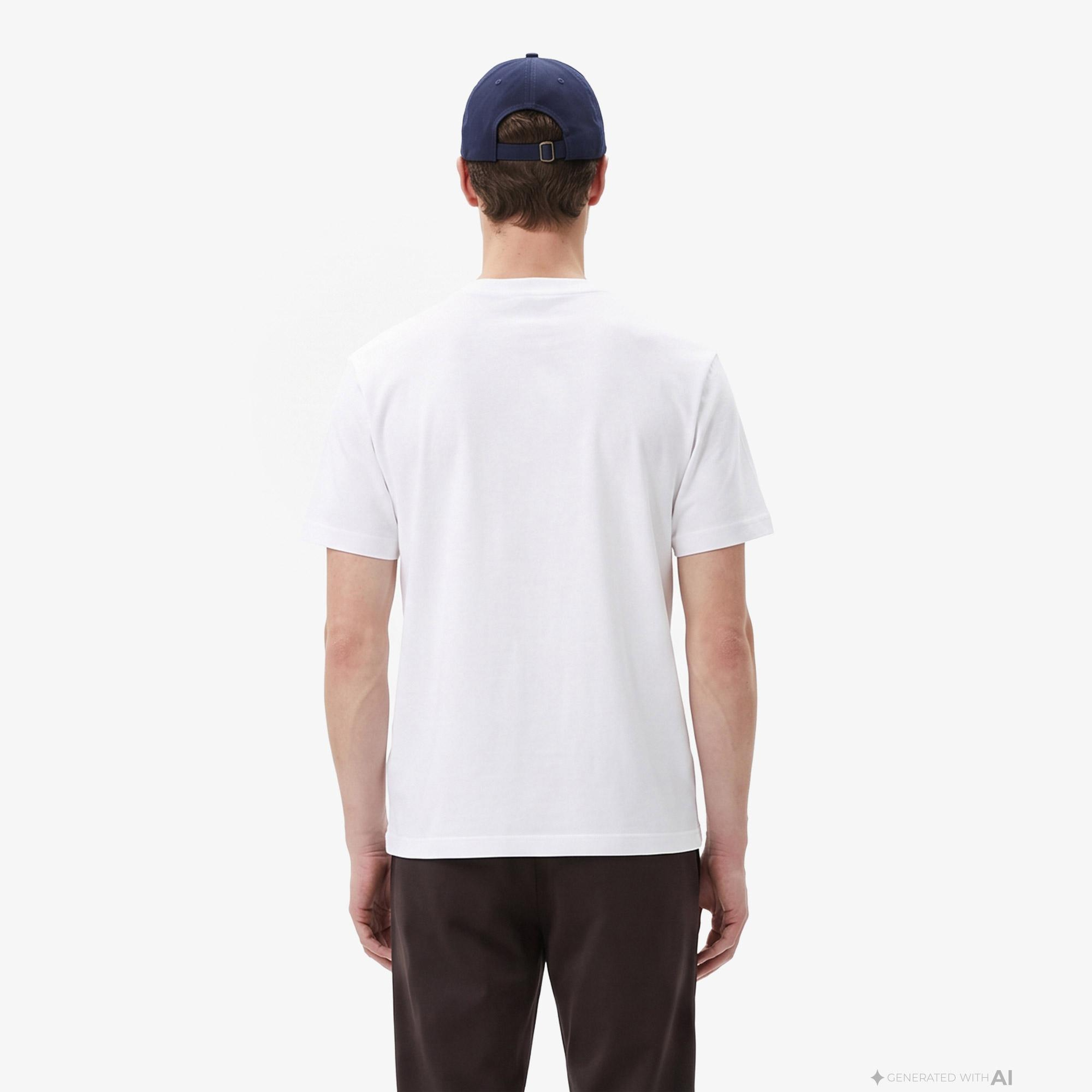 Erkek Classic Fit Bisiklet Yaka Beyaz T-Shirt