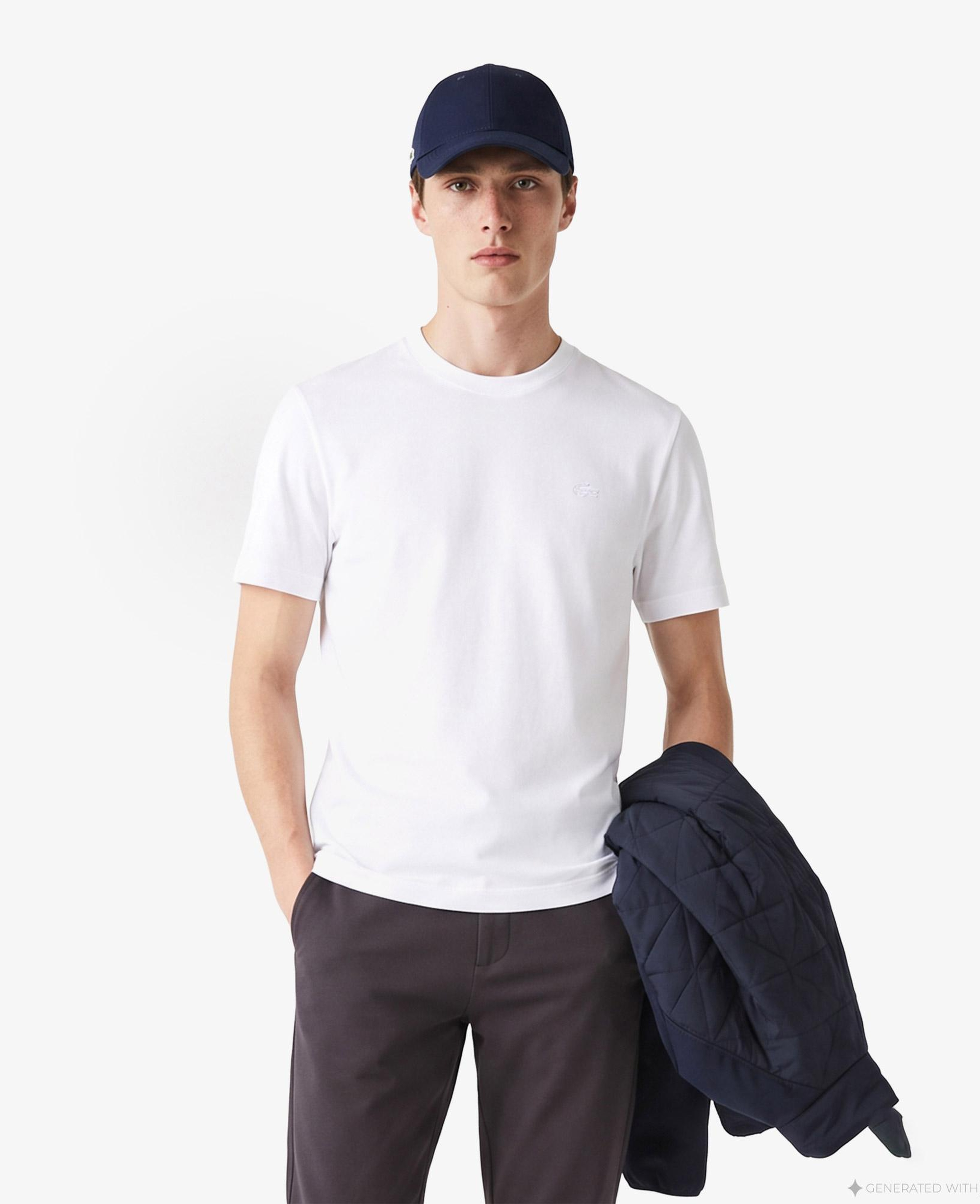 Erkek Classic Fit Bisiklet Yaka Beyaz T-Shirt