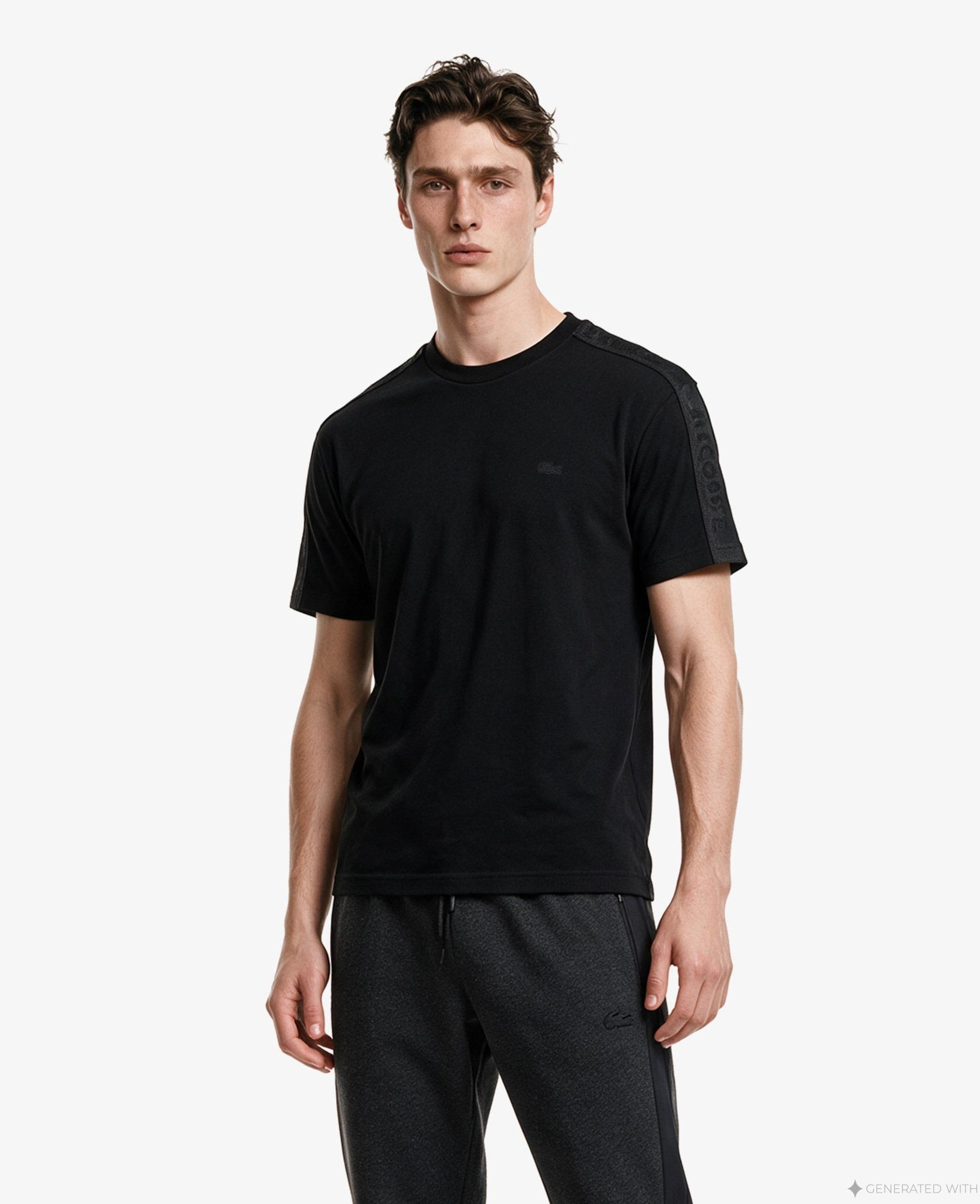 Erkek Relaxed Fit Bisiklet Yaka Siyah T-Shirt
