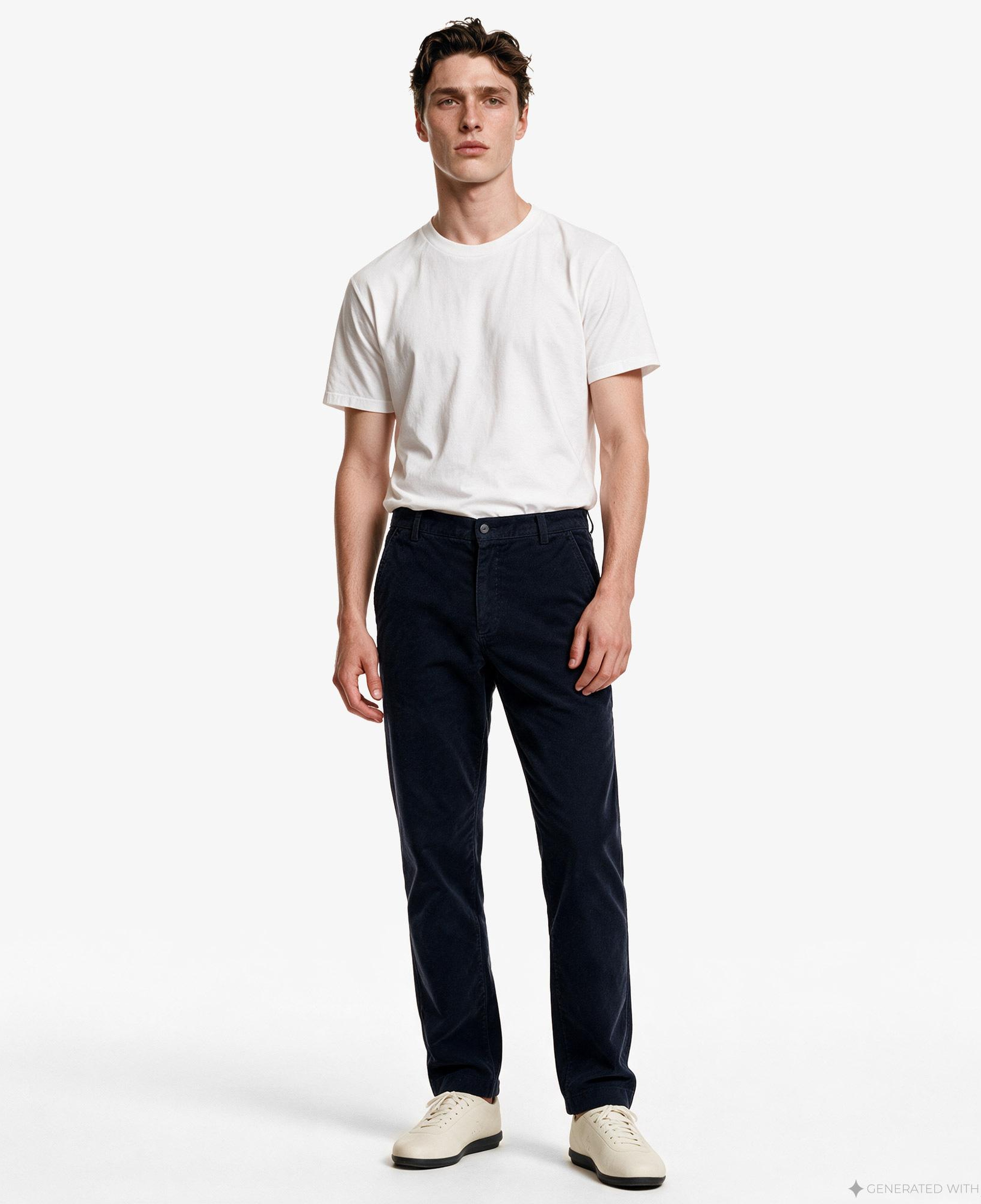 Erkek Regular Fit Lacivert Chino Pantolon