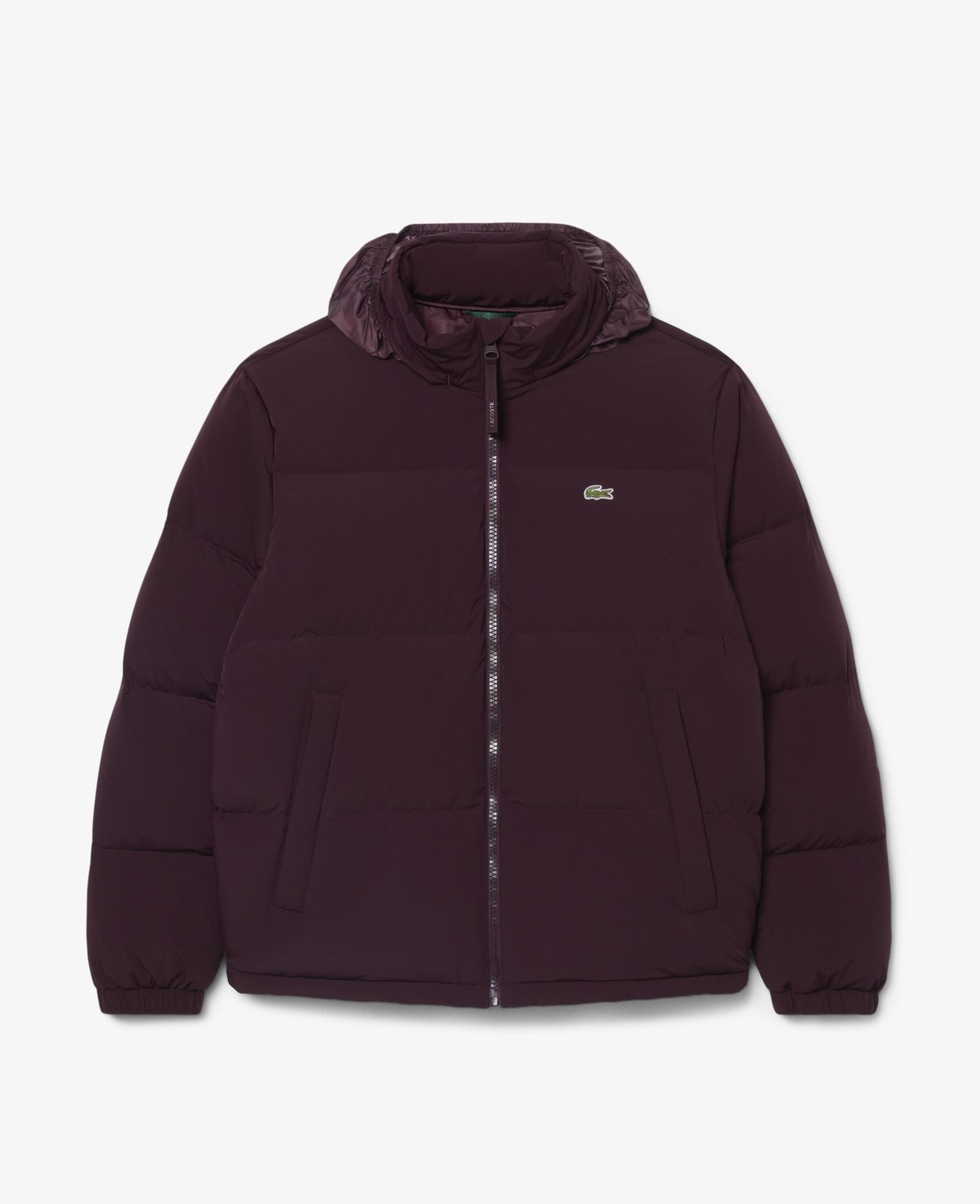 Erkek Relaxed Fit Kapüşonlu Bordo Mont