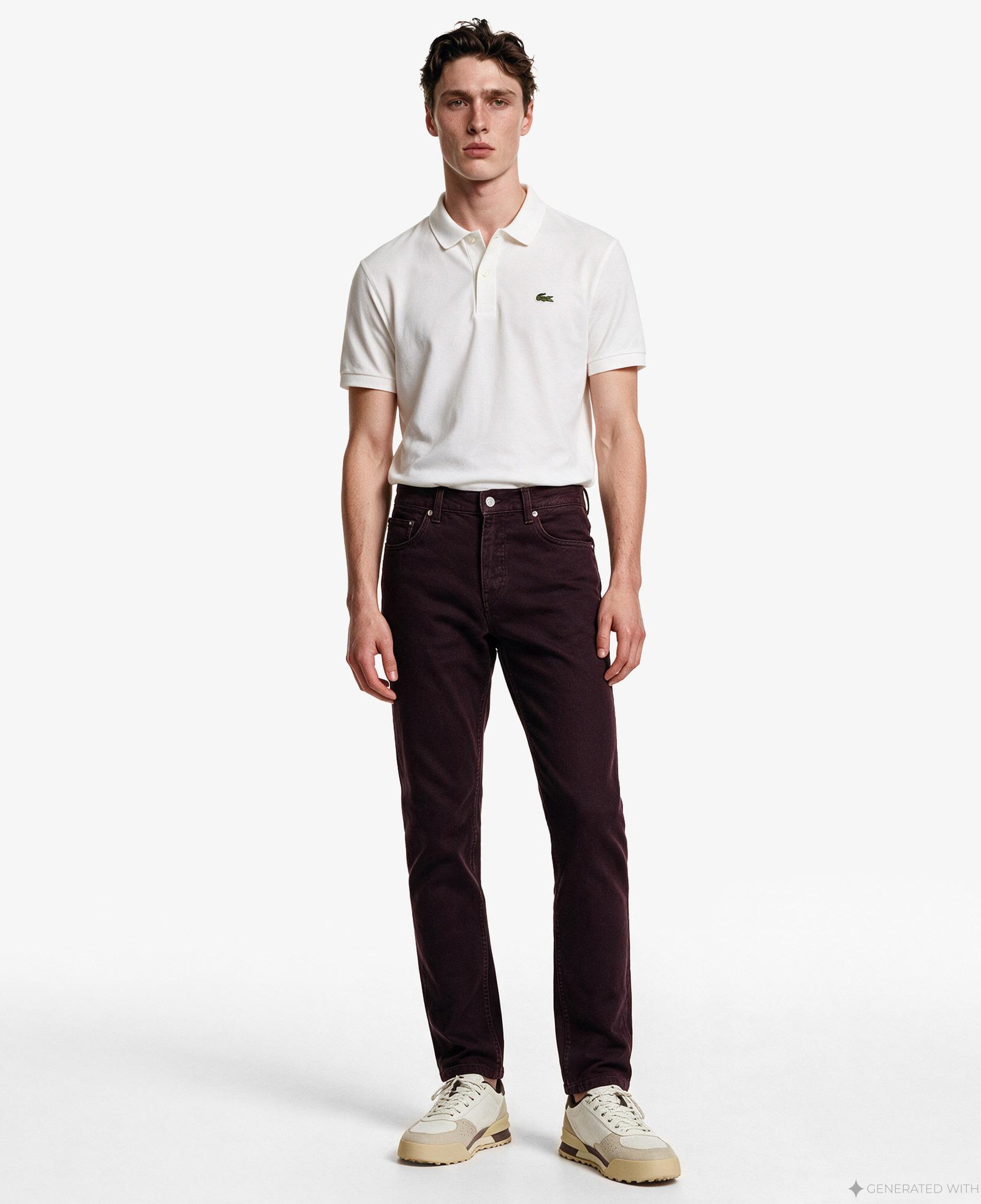 Erkek Slim Fit Bordo Jean Pantolon