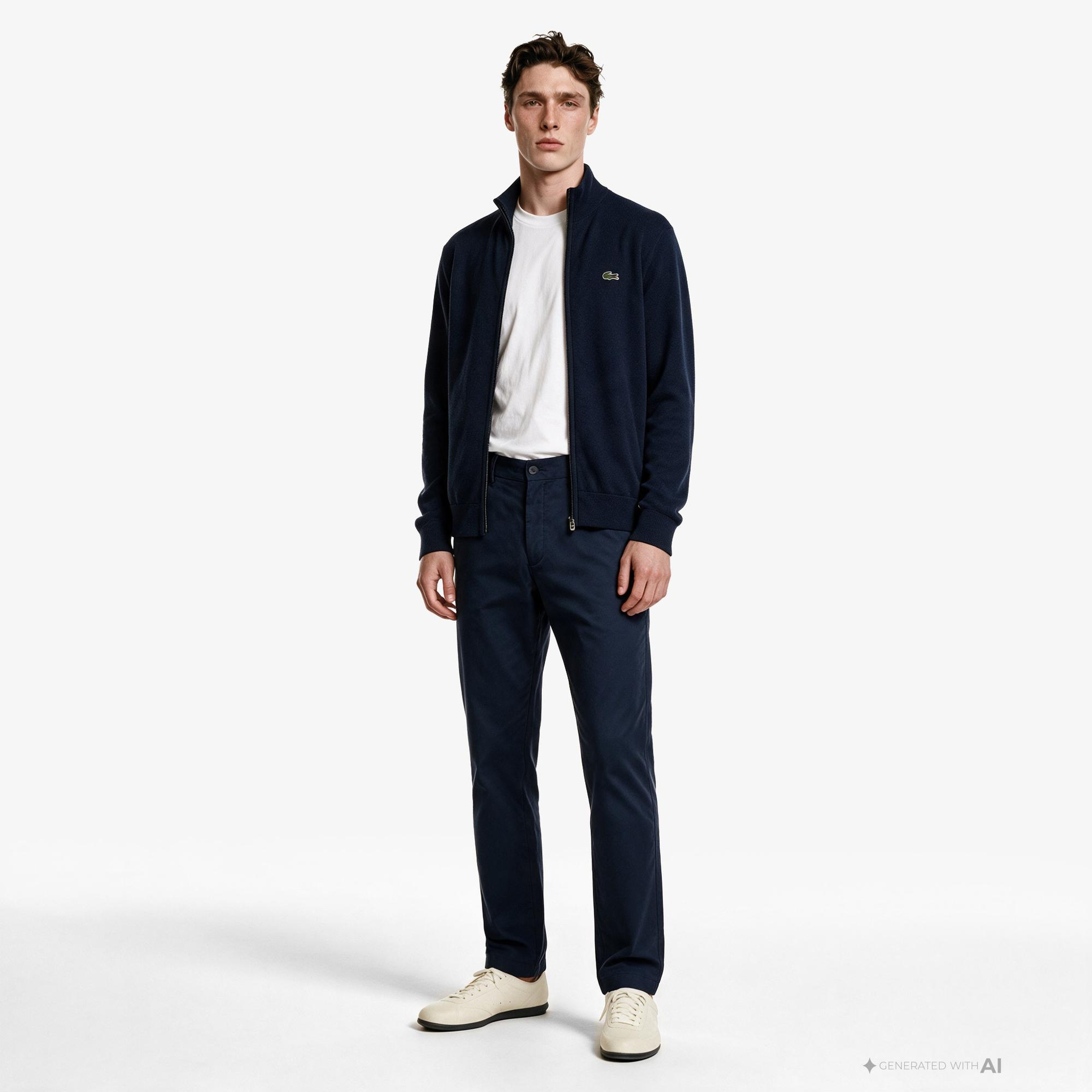 Erkek Slim Fit Lacivert Chino Pantolon
