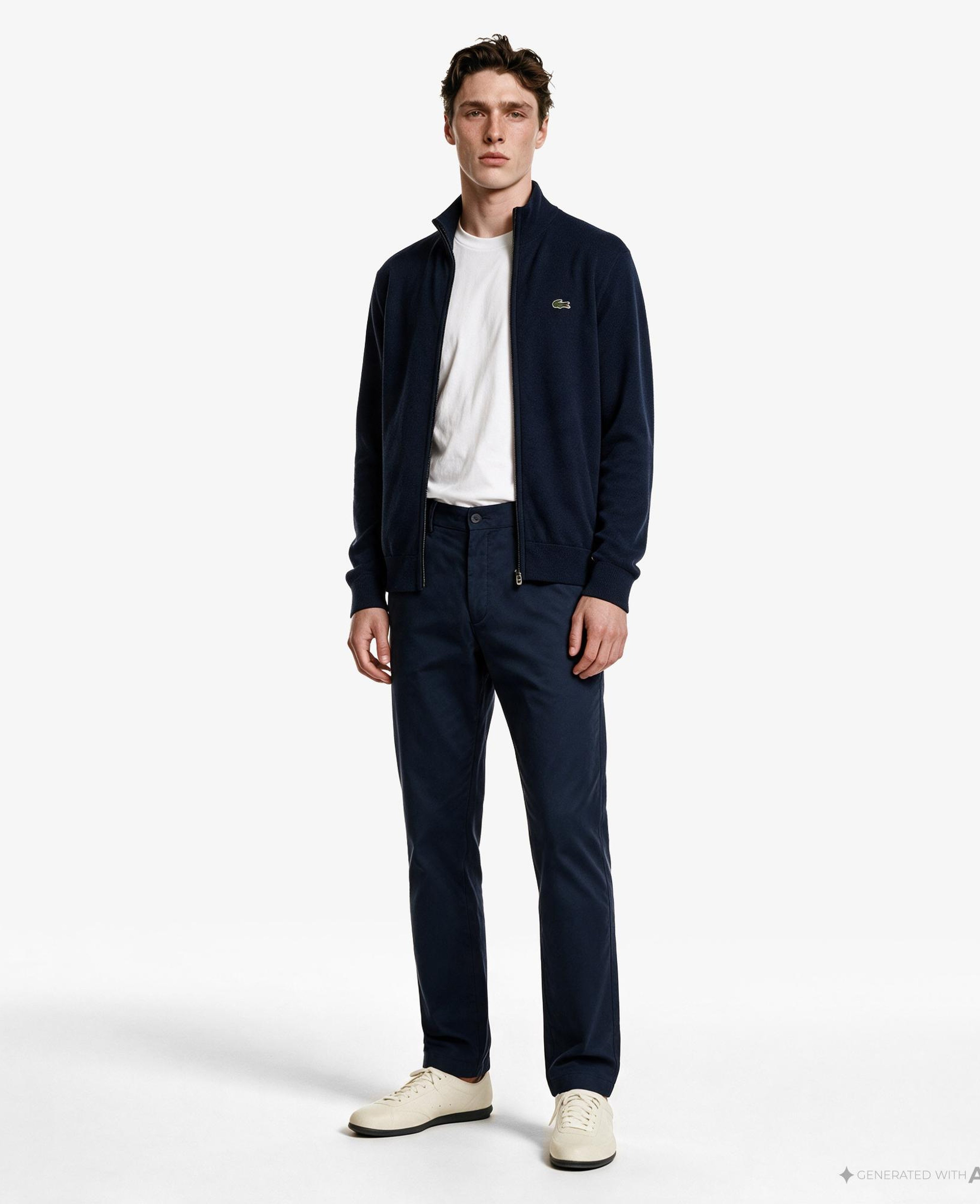 Erkek Slim Fit Lacivert Chino Pantolon