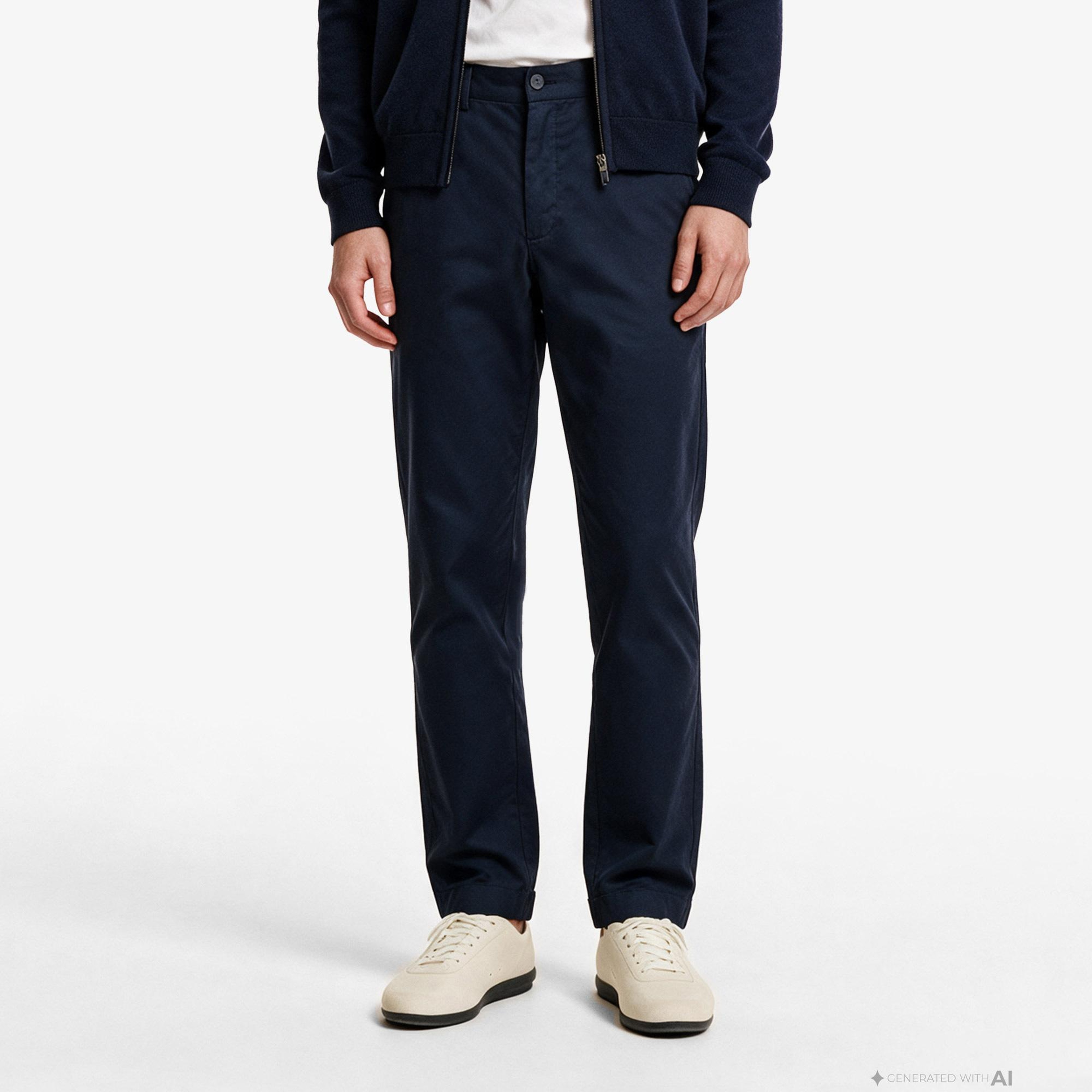 Erkek Slim Fit Lacivert Chino Pantolon