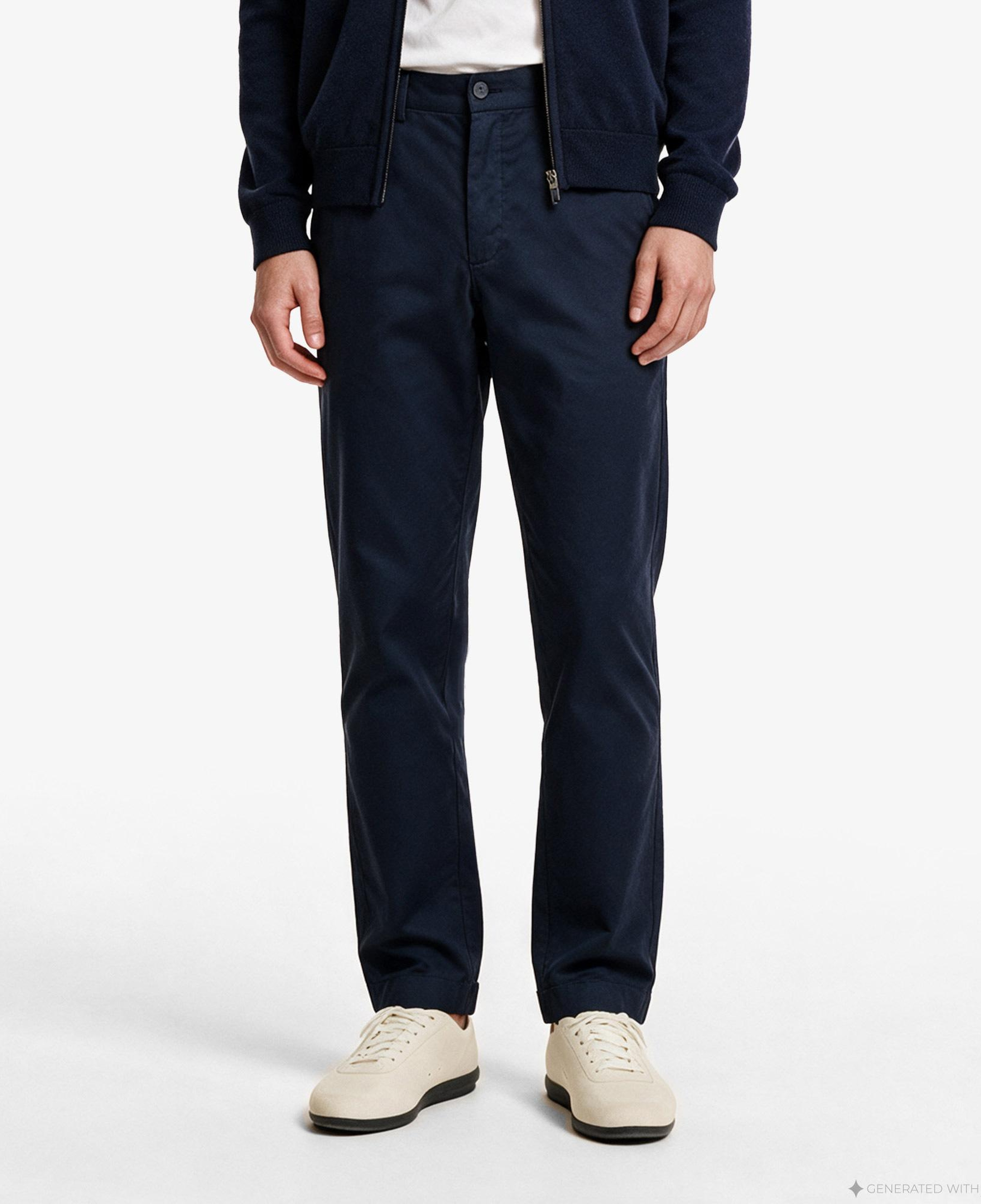 Erkek Slim Fit Lacivert Chino Pantolon