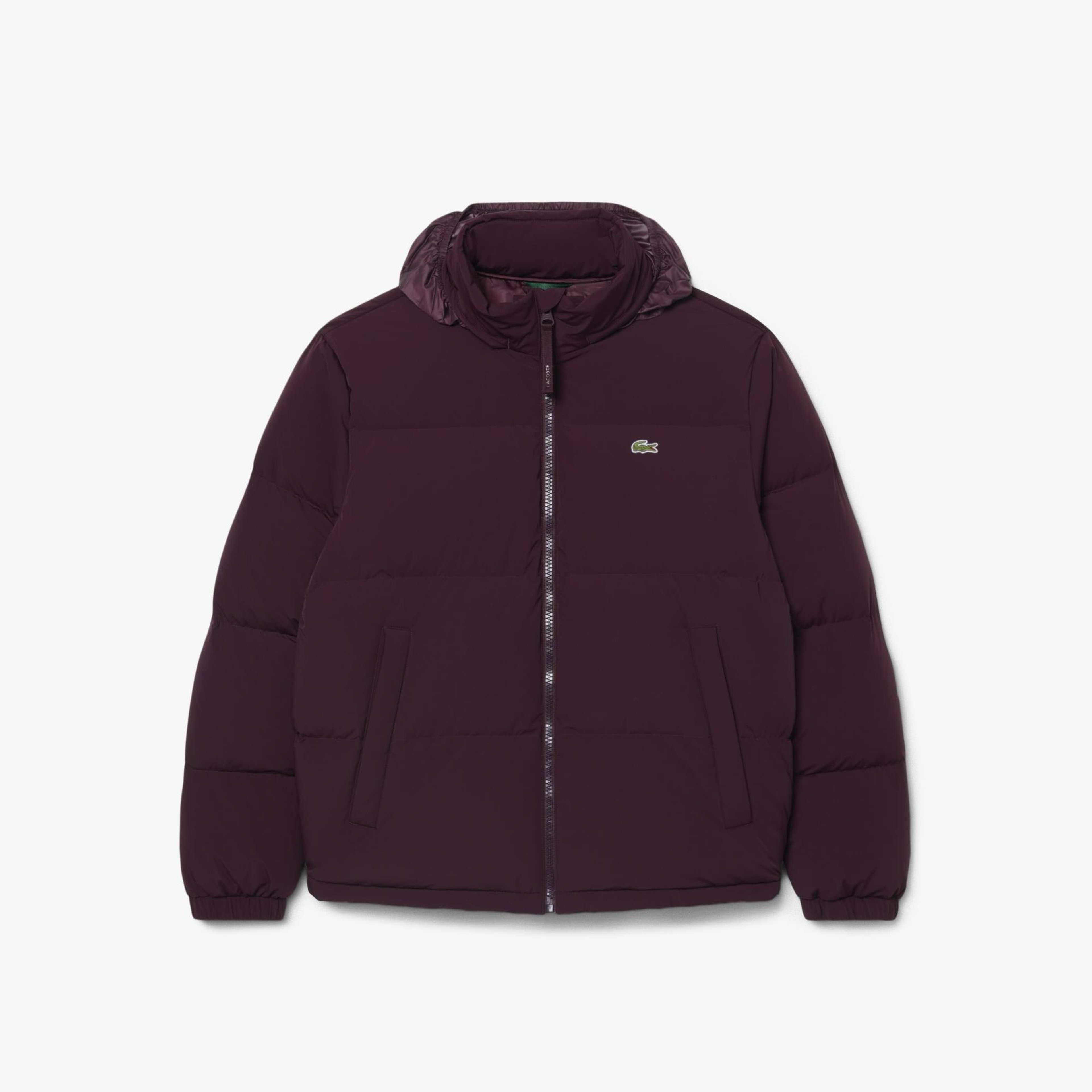 Erkek Relaxed Fit Kapüşonlu Bordo Mont