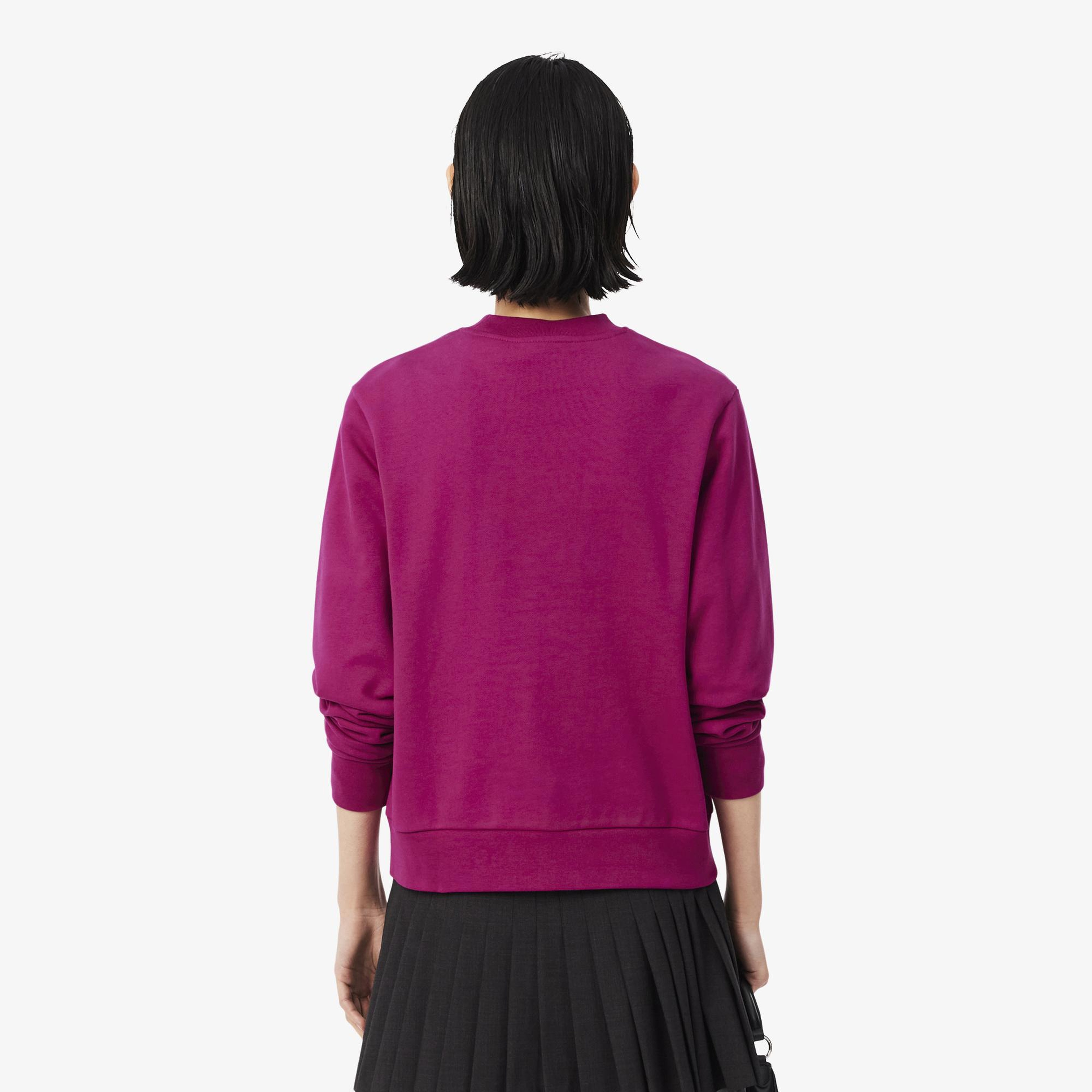 Kadın Relaxed Fit Bisiklet Yaka Pembe Sweatshirt